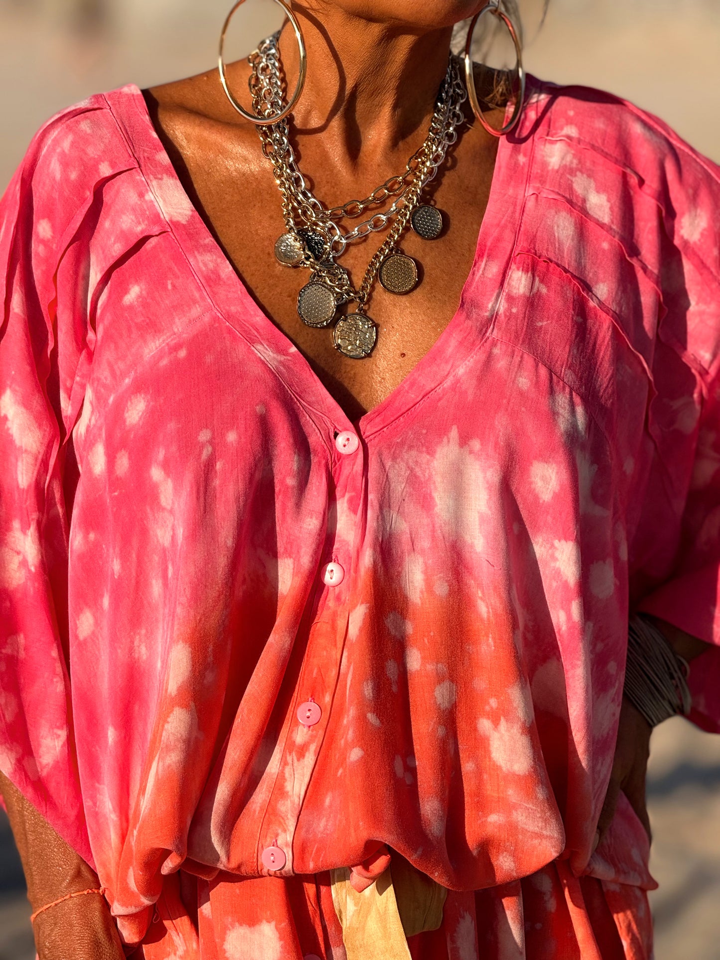 VESTIDO KAFTAN SUPER OVERSIZE MULTICOLOR