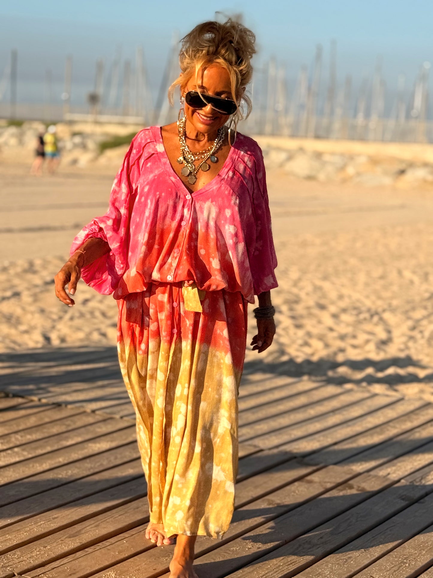 VESTIDO KAFTAN SUPER OVERSIZE MULTICOLOR