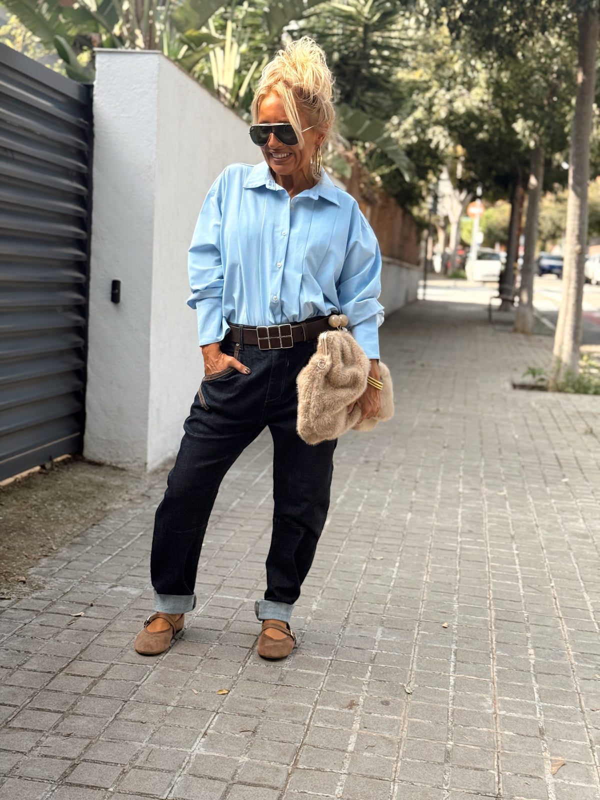 CAMISA CON PLIEGUES FILIPA MULTICOLOR