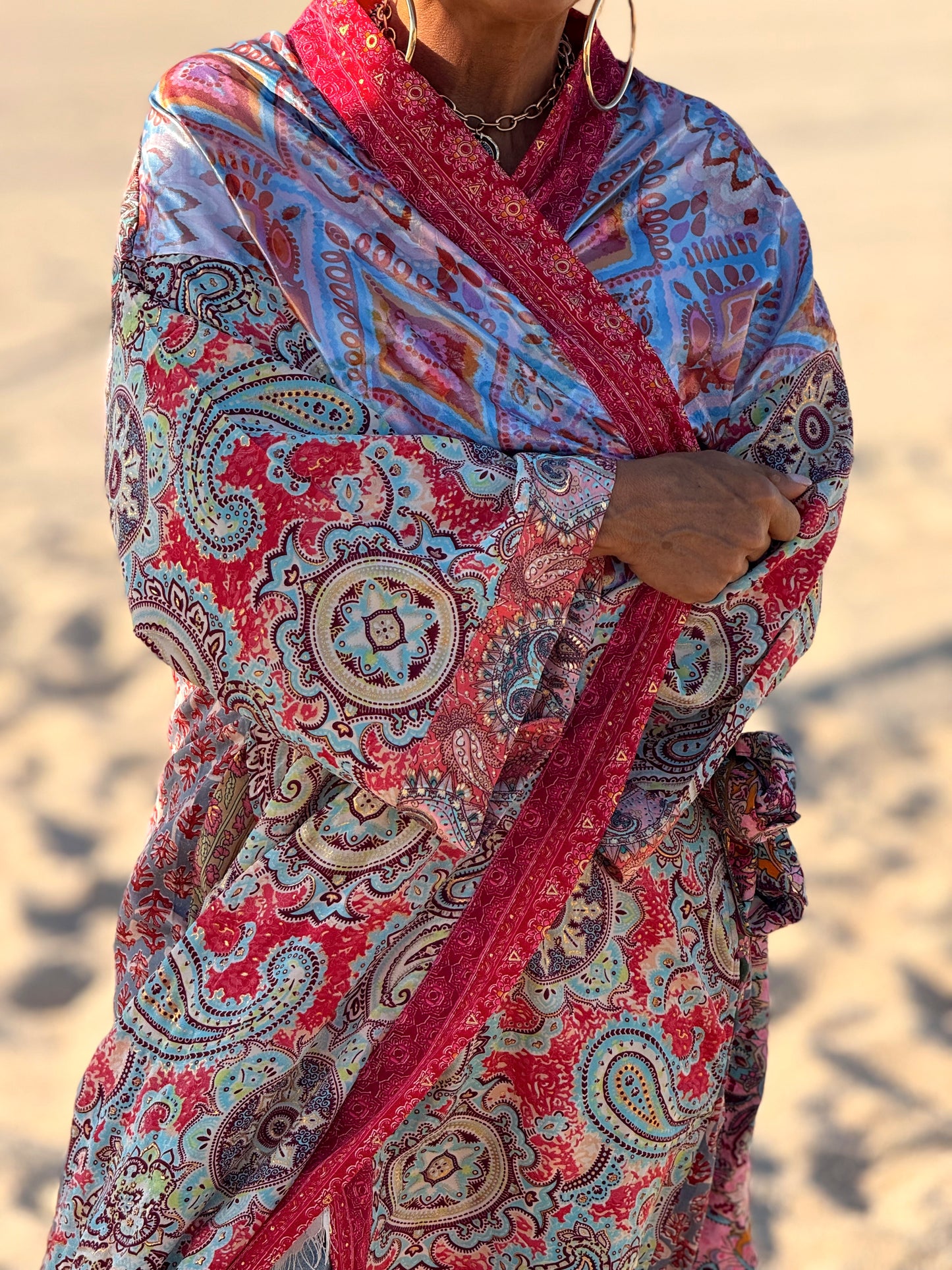 KIMONO ESTAMPADO MANGA 3/4 MULTICOLOR