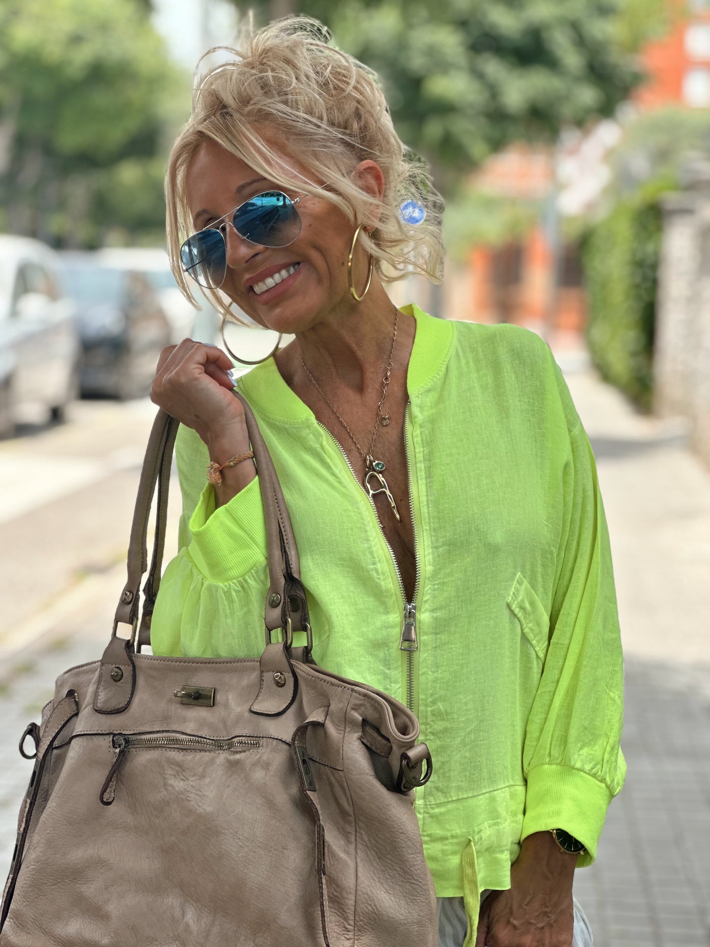 BOMBERS LINO ASTRID AMARILLO NEON