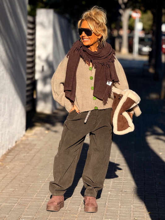 PANTALON CON CINTURÓN PEDRO MARRÓN