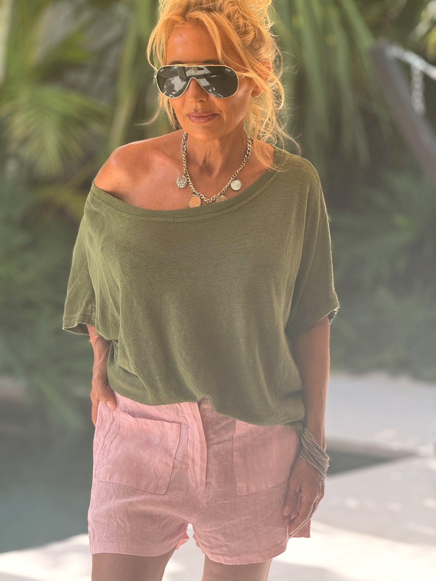 CAMISETA LINO OVERSIZE JULIANA MULTICOLOR