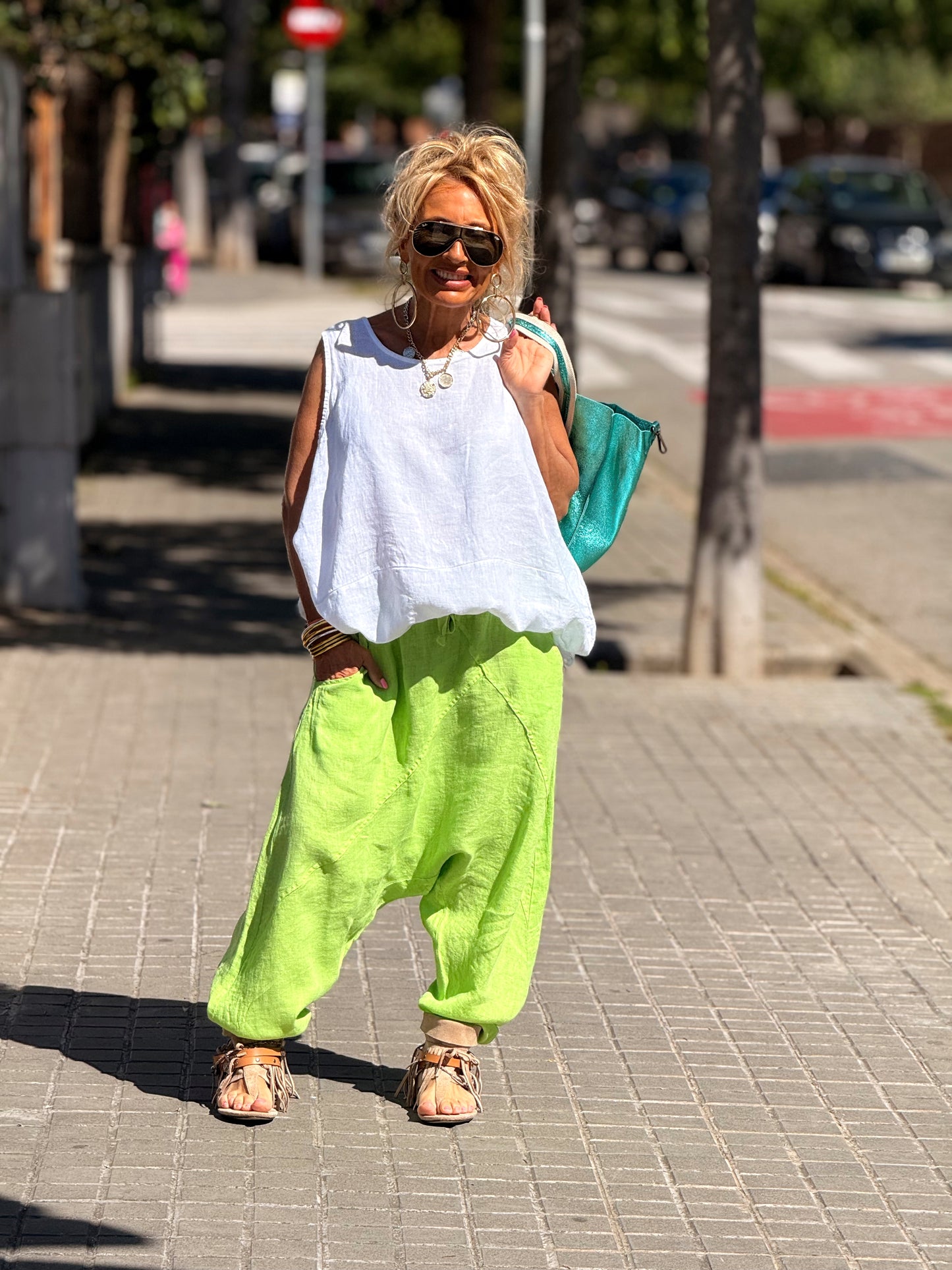 PANTALÓN BAGGY OVERSIZE LINO FLORENT MULTICOLOR