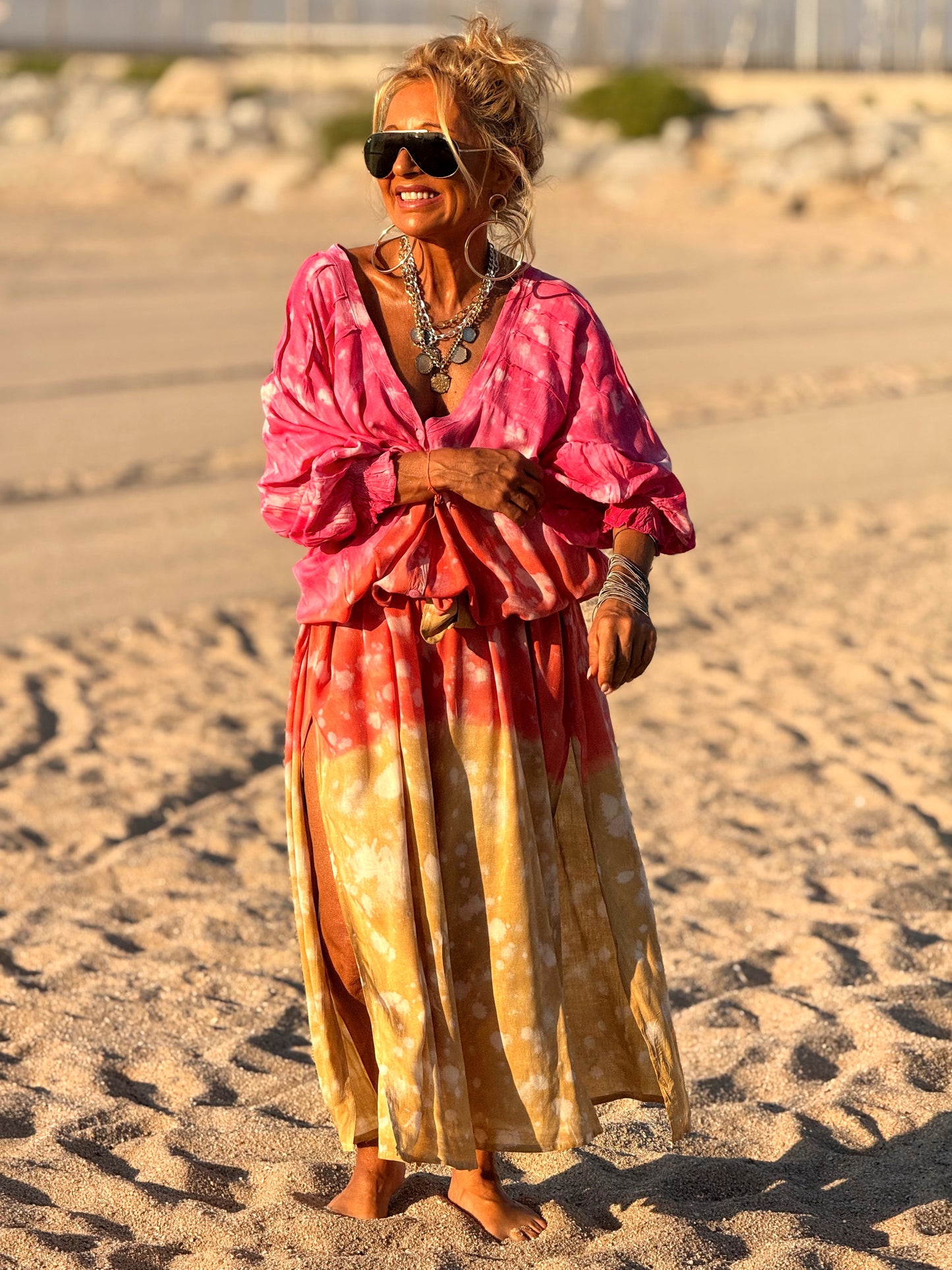 VESTIDO KAFTAN SUPER OVERSIZE MULTICOLOR