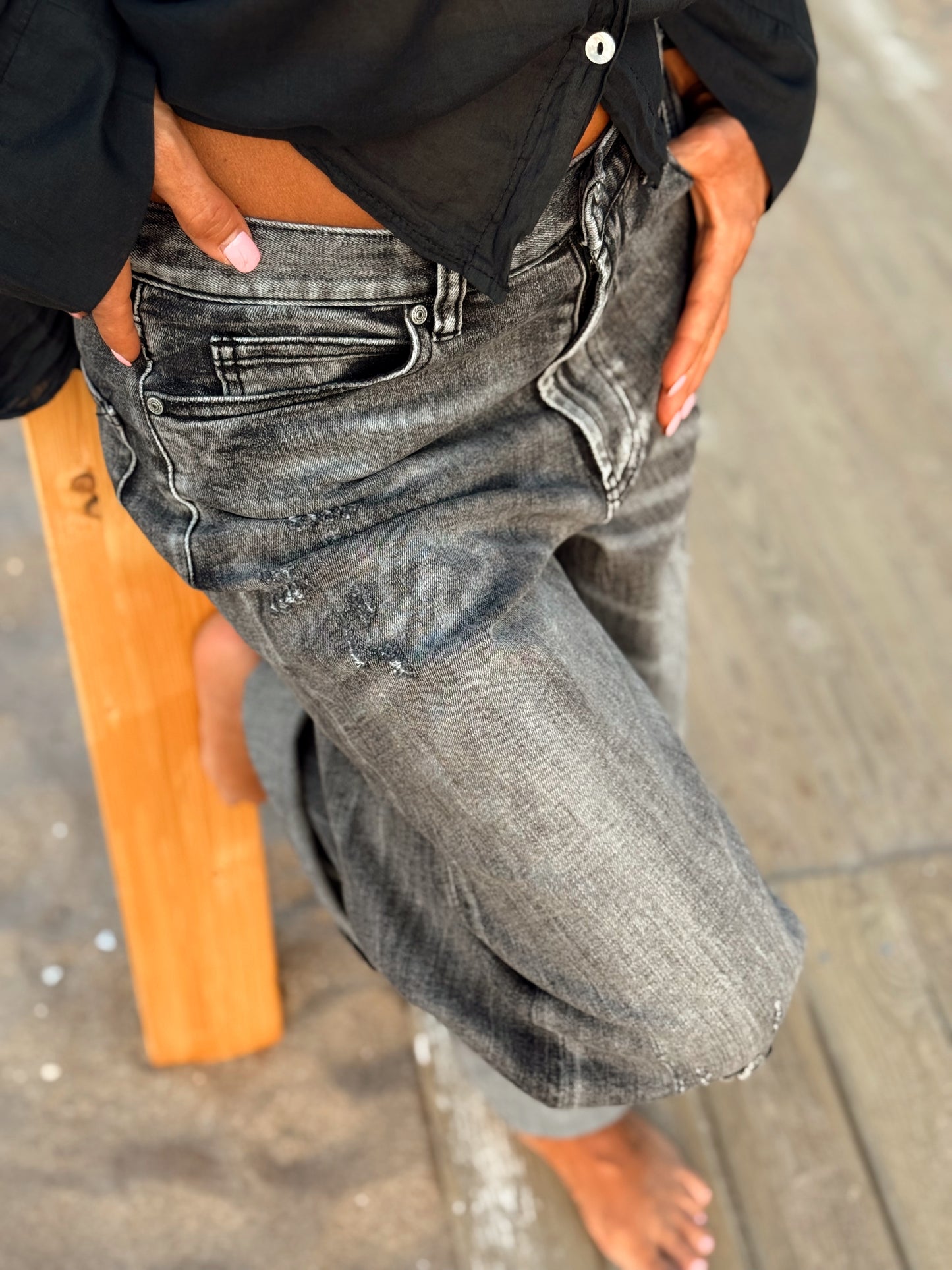 JEANS VAQUEROS JADE GRIS