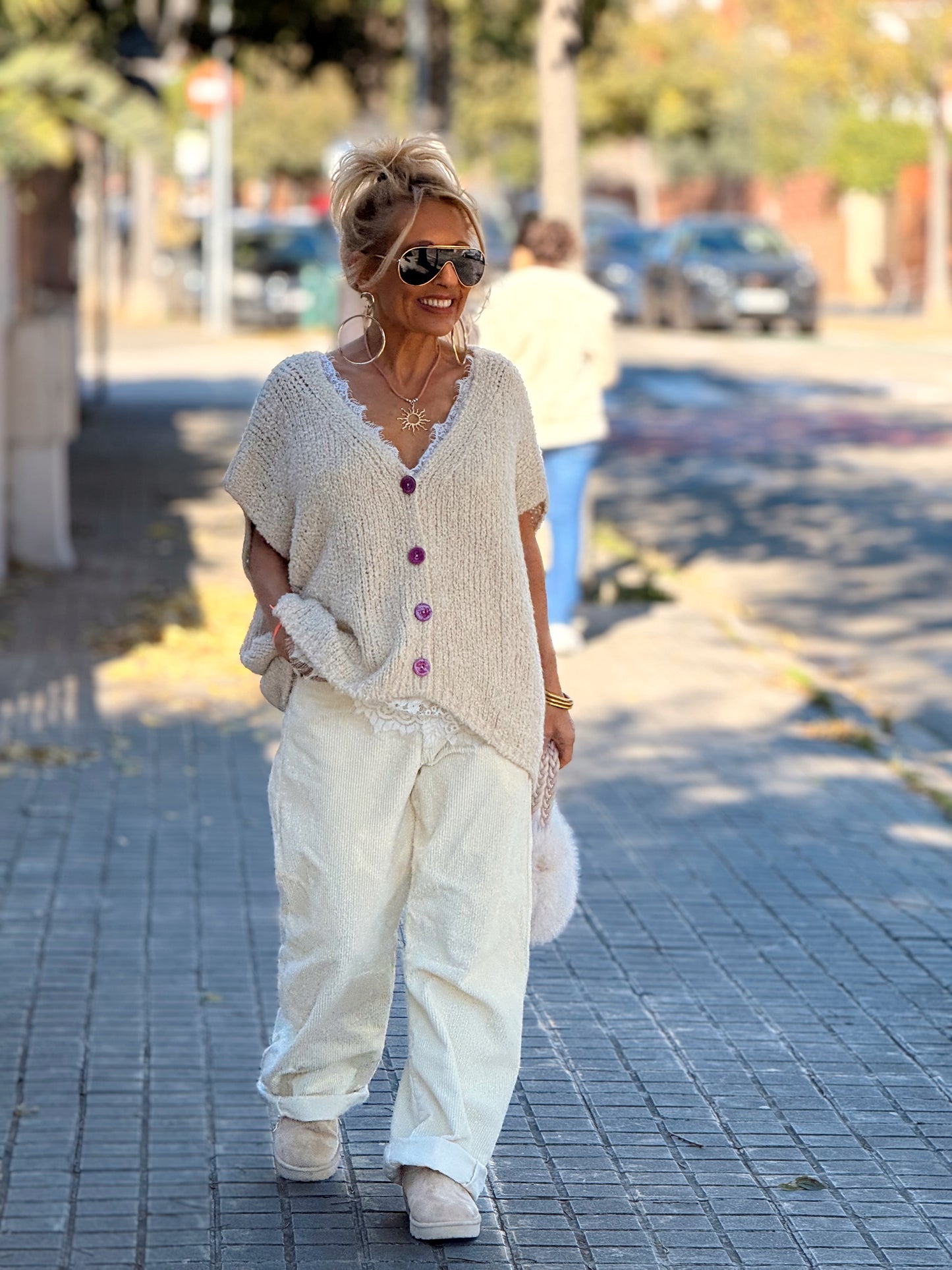 CHALECO DE PUNTO OVERSIZE AMALIA MULTICOLOR