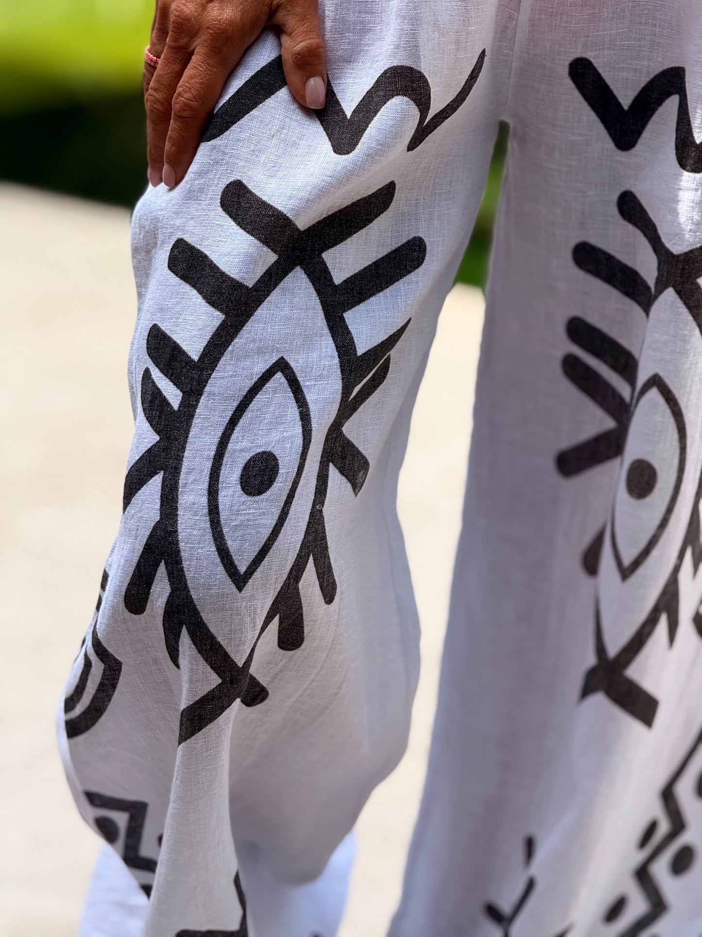 PANTALON LINO ÉTNICO MULTICOLOR