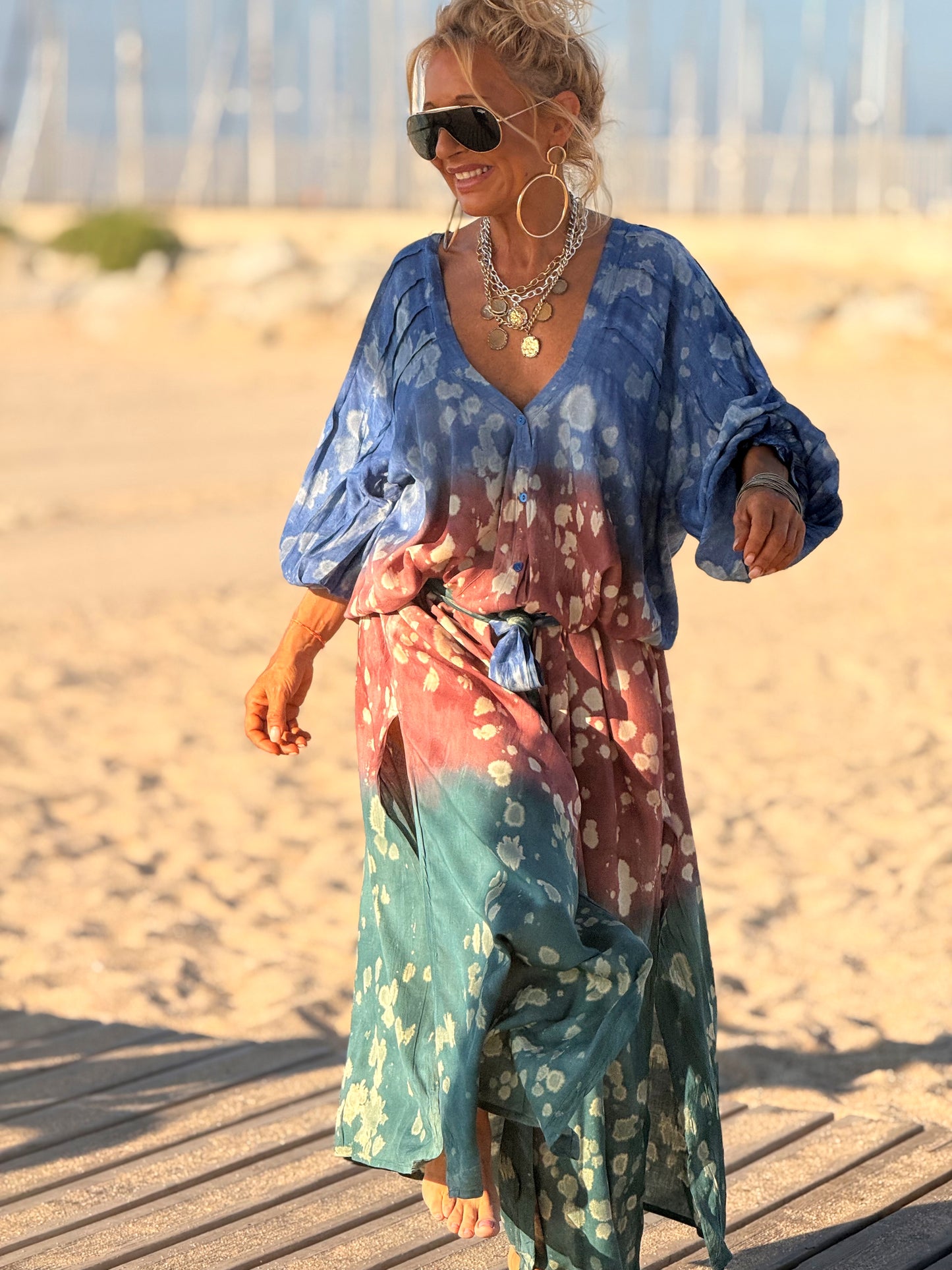 VESTIDO KAFTAN SUPER OVERSIZE MULTICOLOR