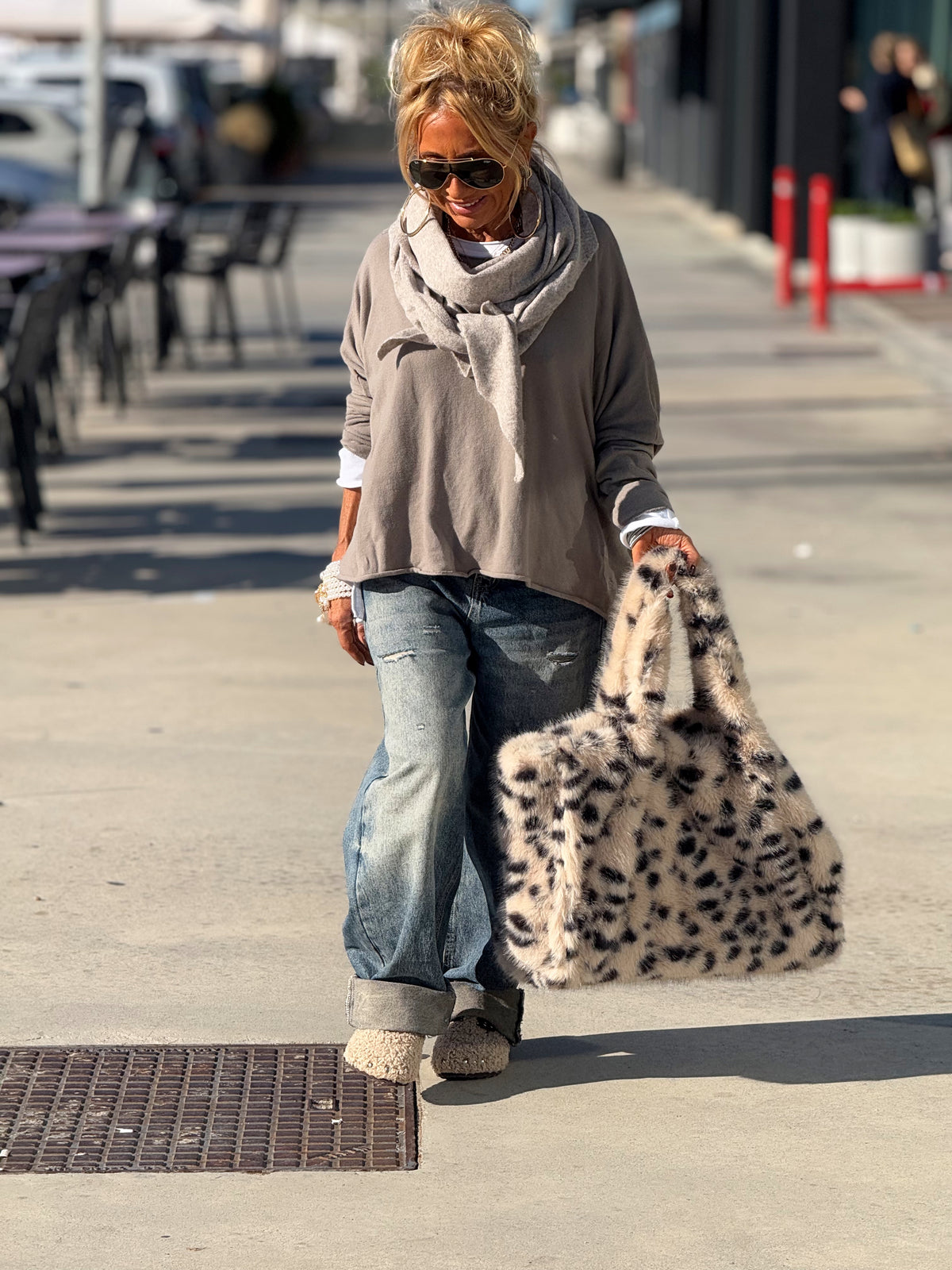 BOLSO XL PELO SINTÉTICO ANIMAL PRINT