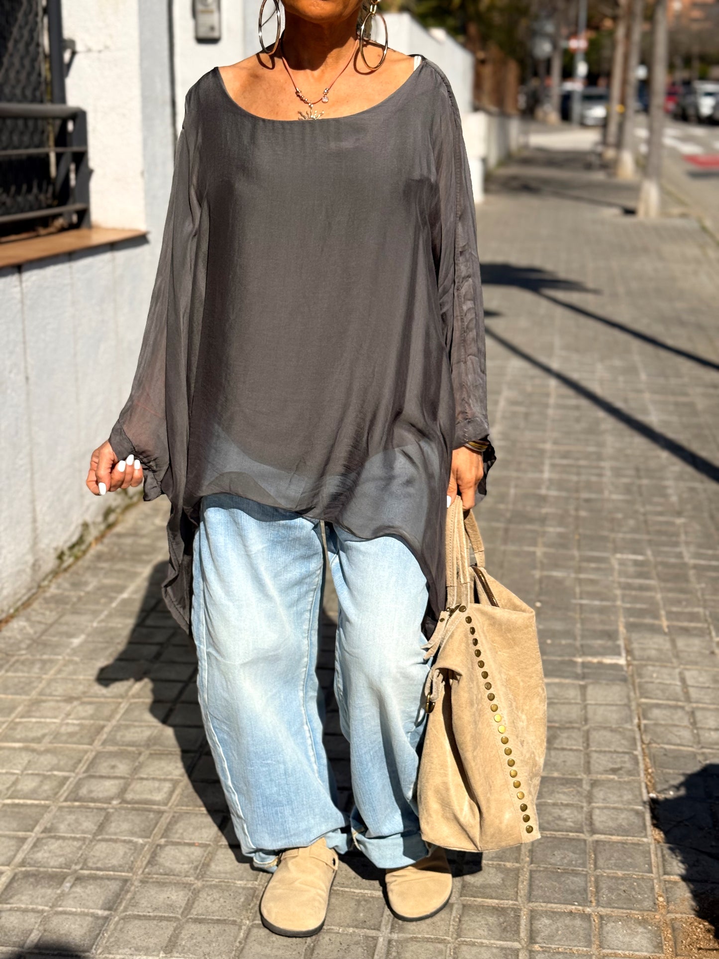 BLUSA CON TOP OVERSIZE ASIMÉTRICA NOA MULTICOLOR