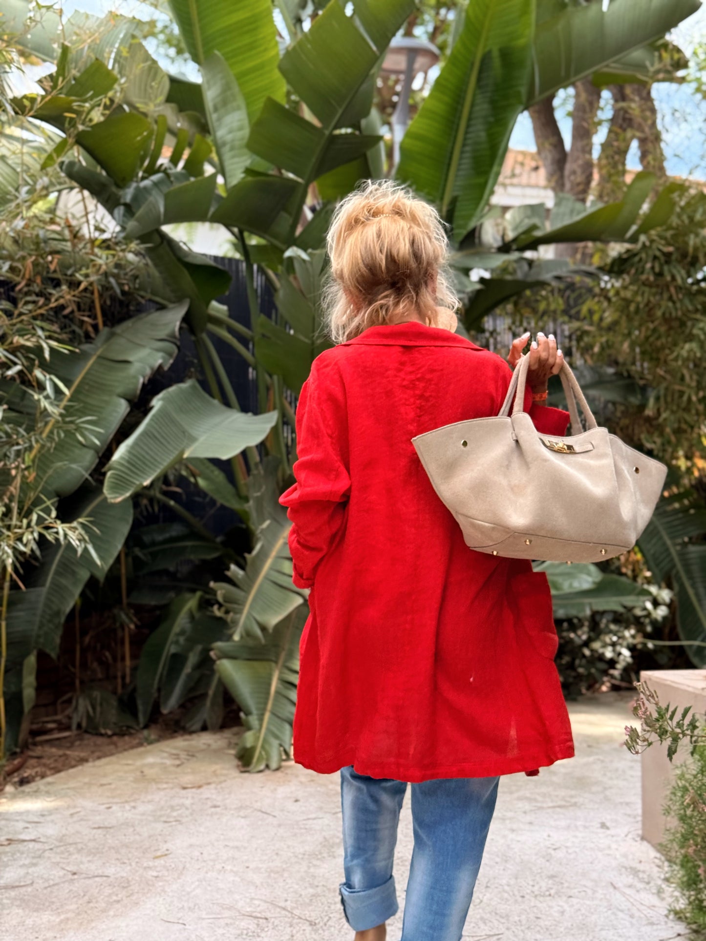 CHAQUETA LINO CHARLY FRESA