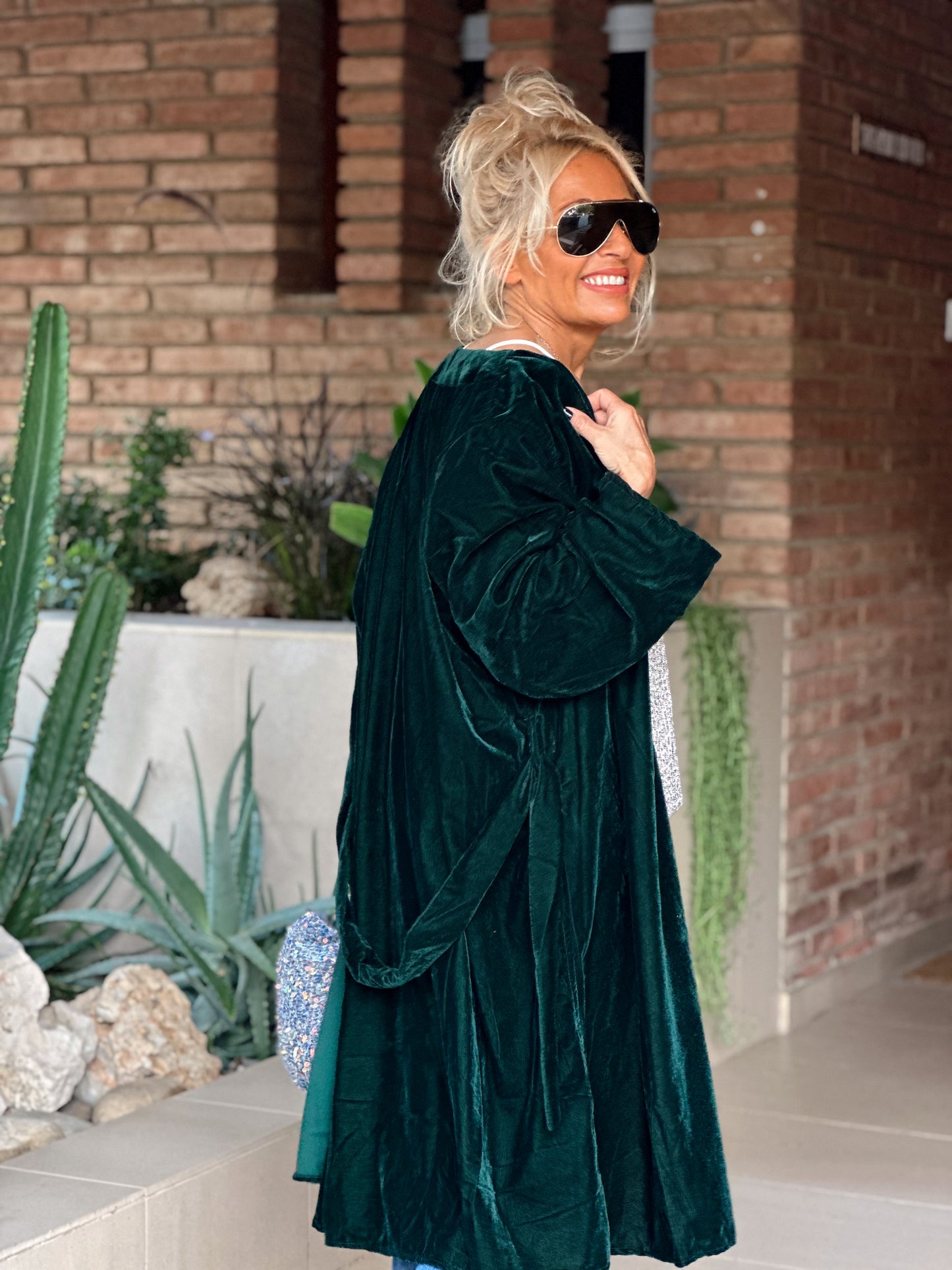 KIMONO TERCIOPELO VERDE