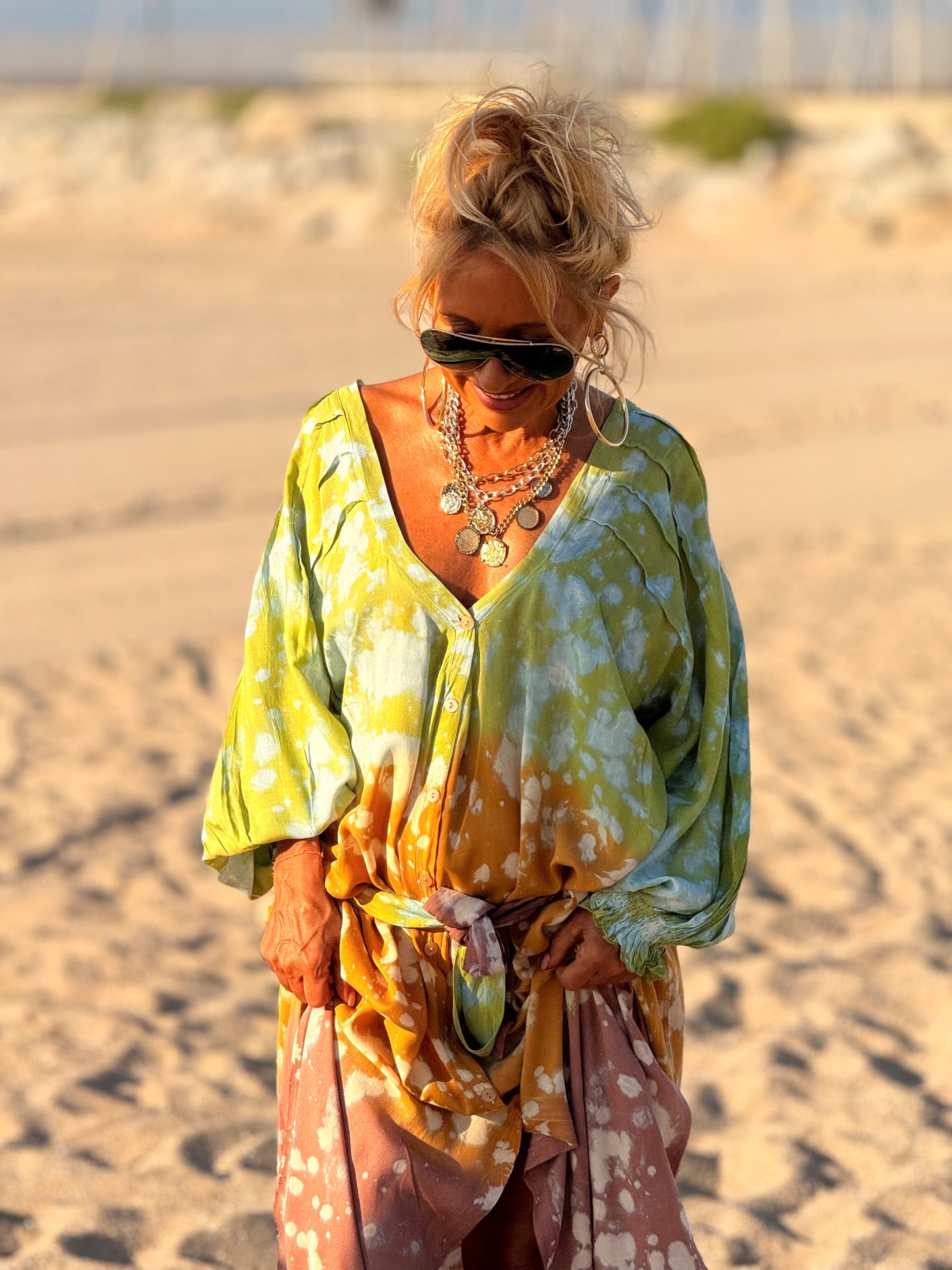 VESTIDO KAFTAN SUPER OVERSIZE MULTICOLOR