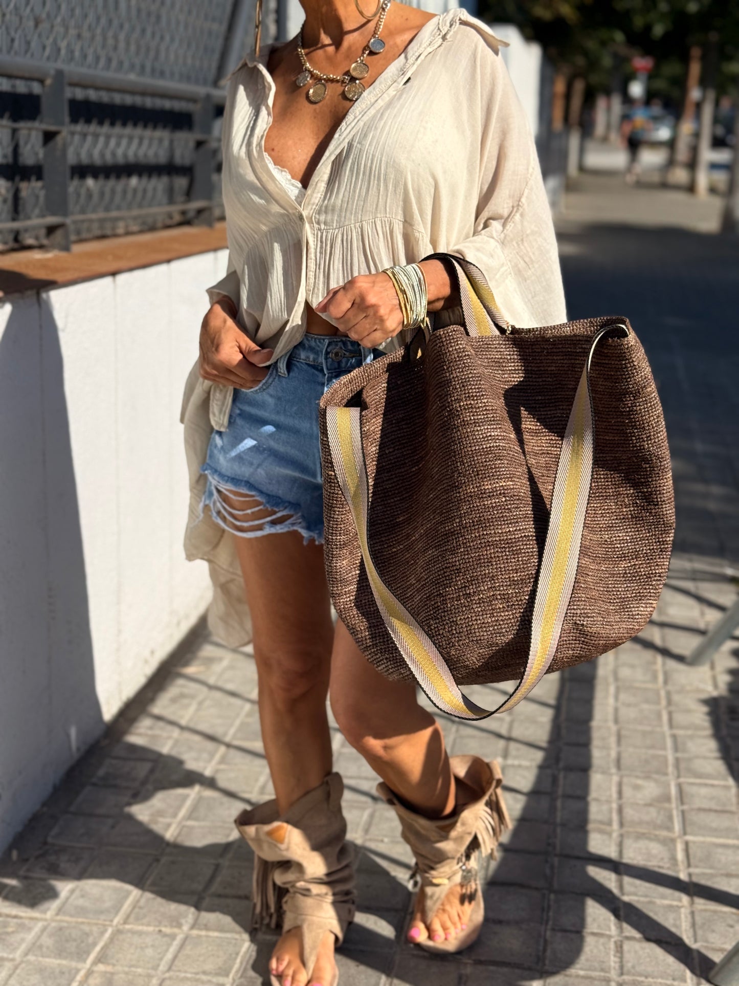 BOLSO CESTAS MULTICOLOR