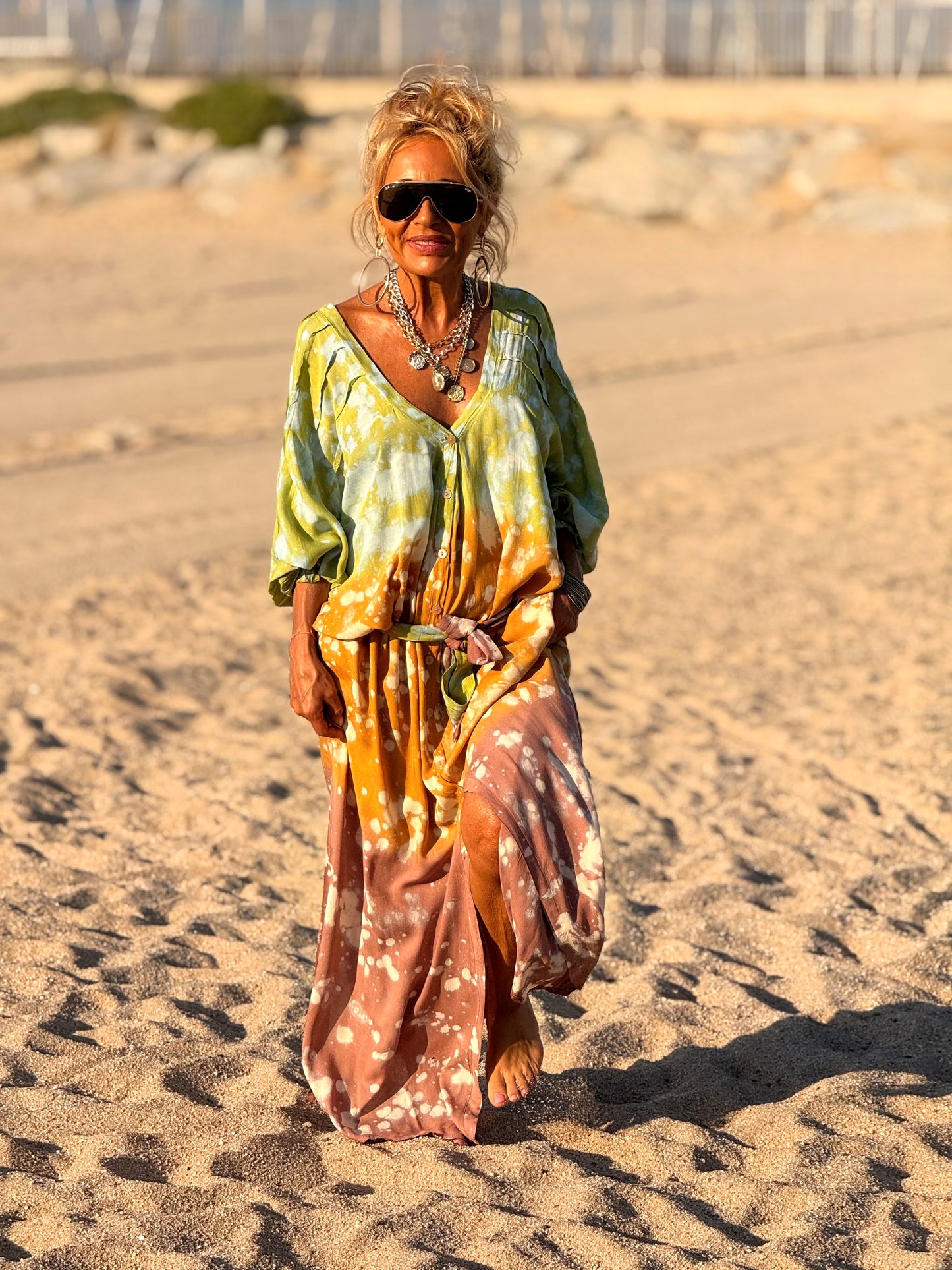 VESTIDO KAFTAN SUPER OVERSIZE MULTICOLOR