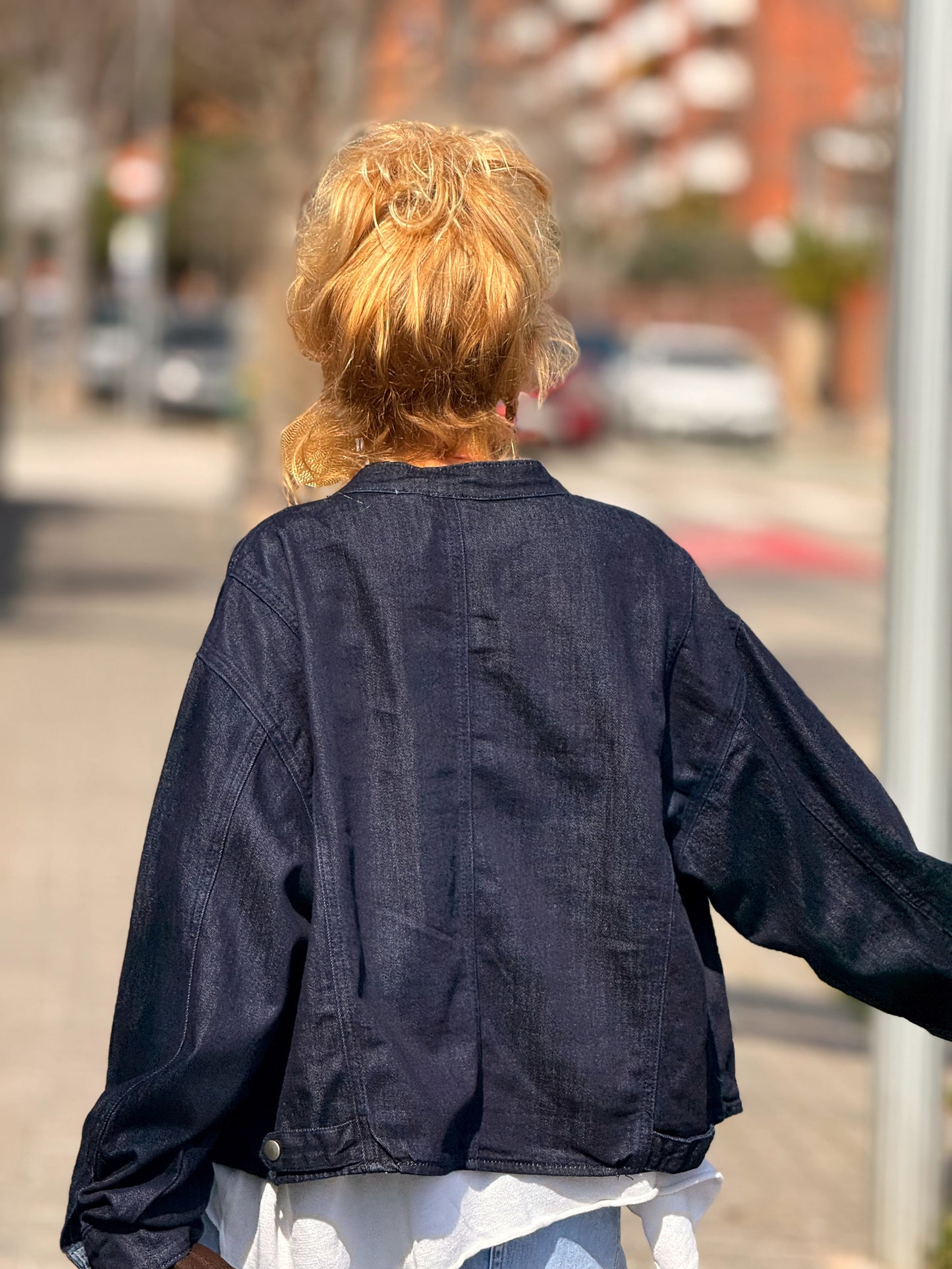 CHAQUETA CORTA CON FORRO CUADRADOS TEJANO