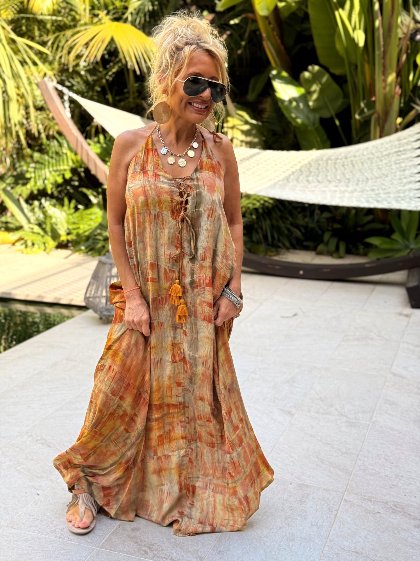 VESTIDO CREPE SEDA INDY MULTICOLOR
