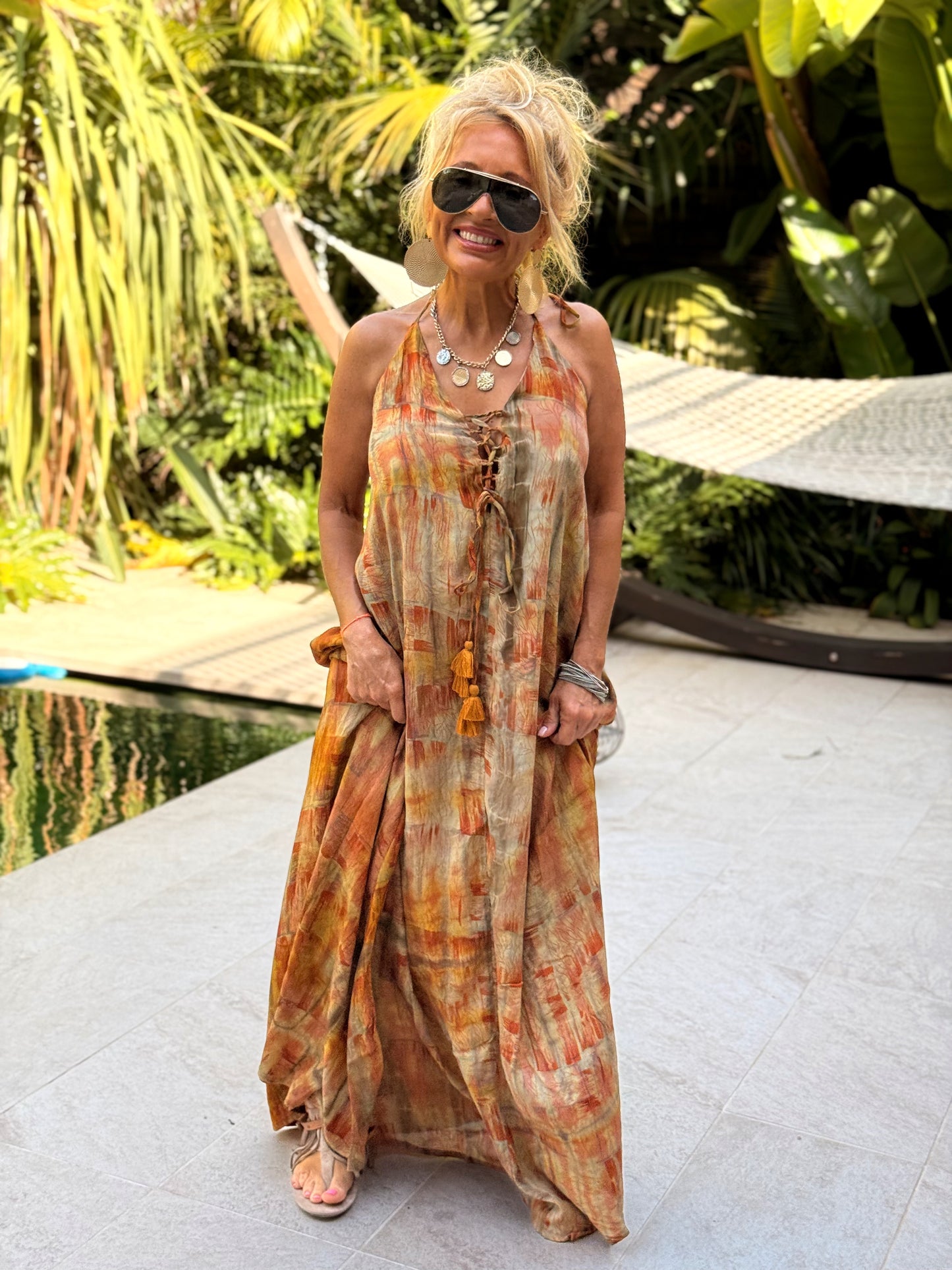 VESTIDO CREPE SEDA INDY MULTICOLOR