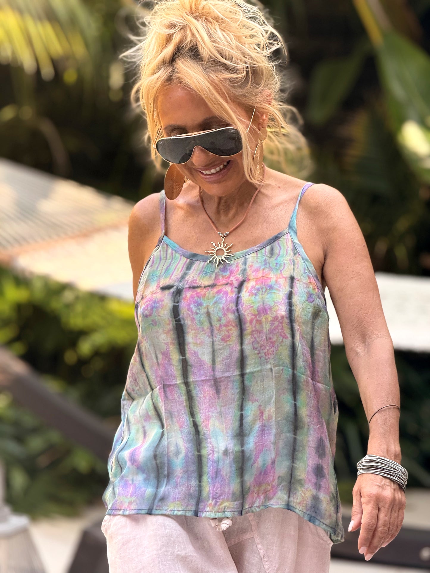 TOP TIRANTES CREPE SEDA INDY MULTICOLOR