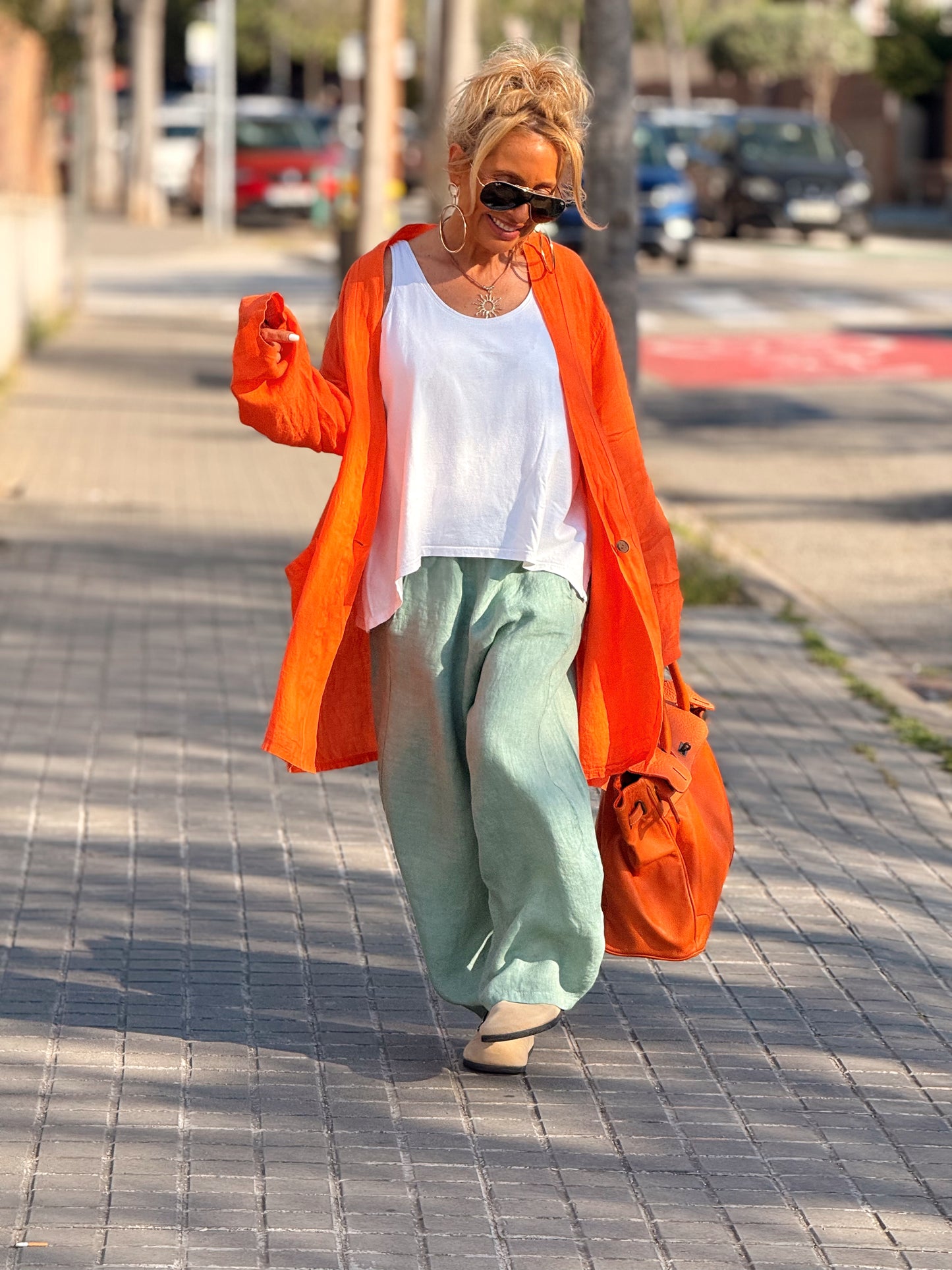 CHAQUETA OVERSIZE LINO LAURA MULTICOLOR