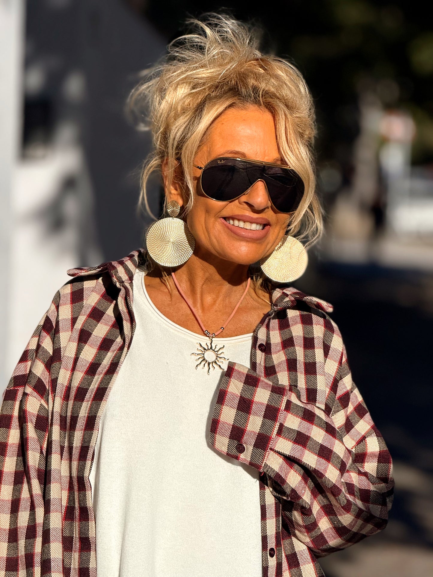 CAMISA CUADROS GRANATE