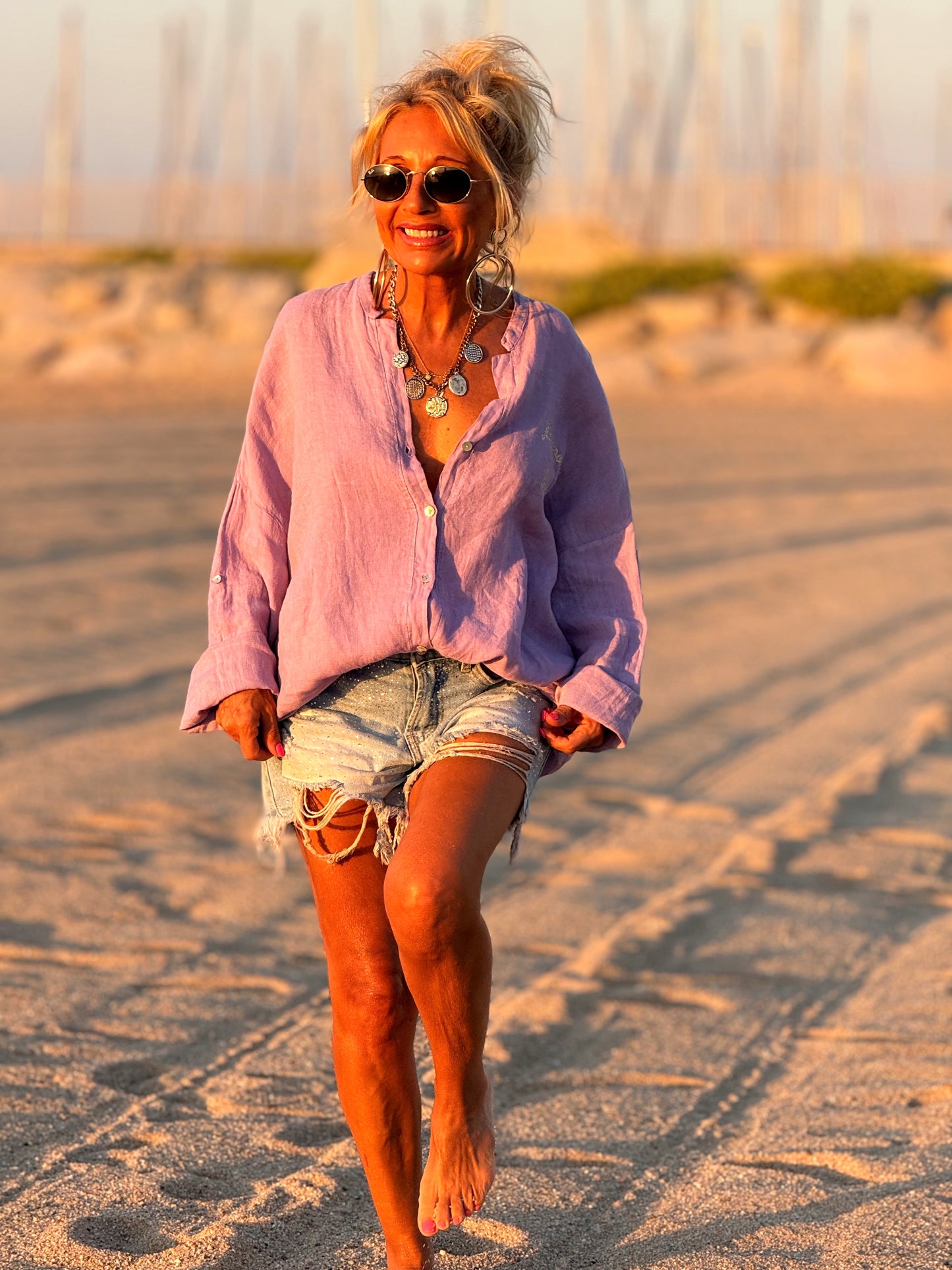 BLUSA LINO MALVA