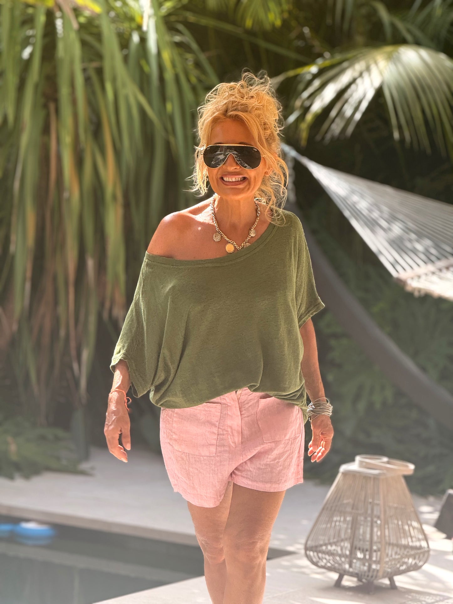 CAMISETA LINO OVERSIZE JULIANA MULTICOLOR