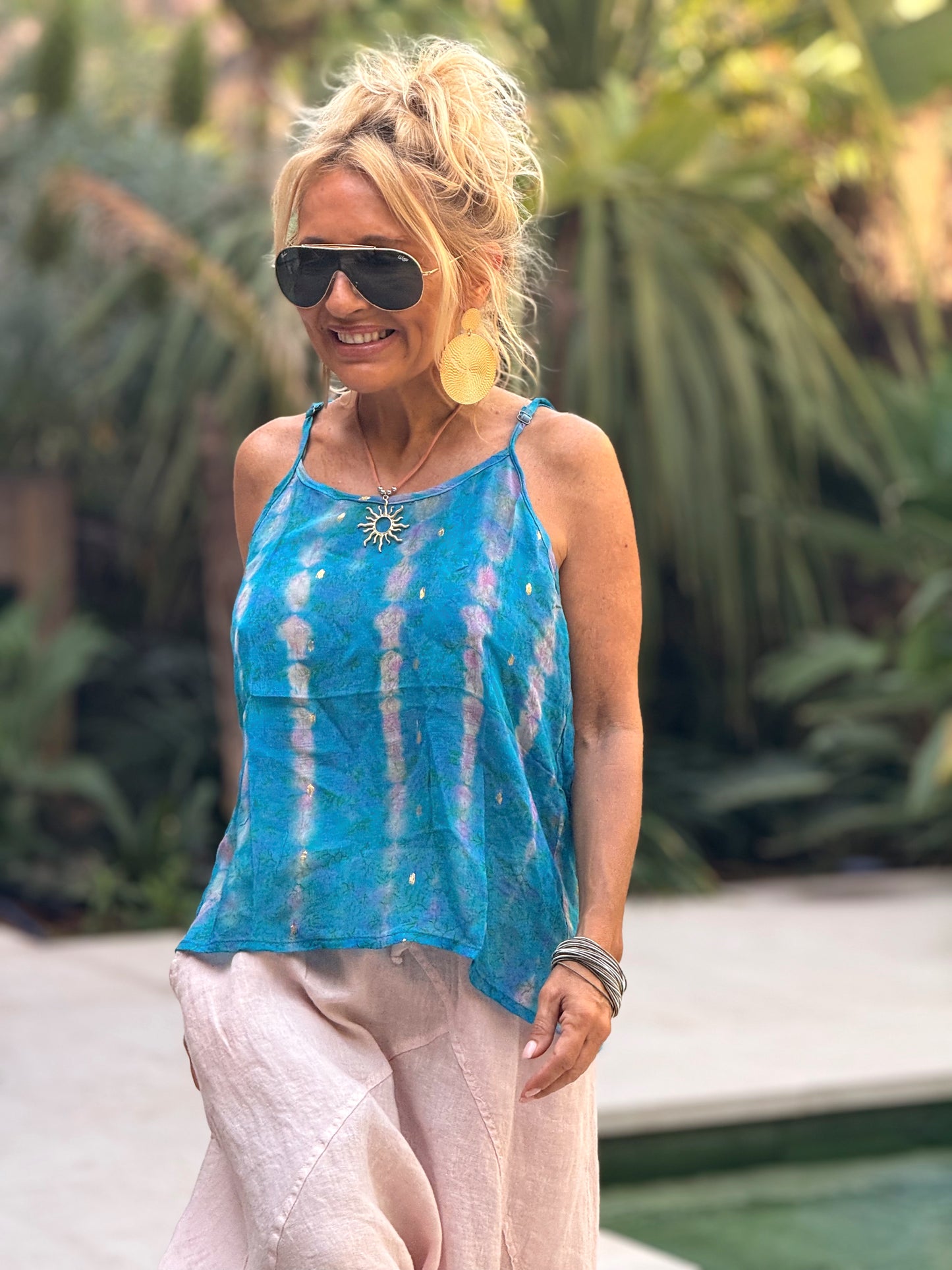 TOP TIRANTES CREPE SEDA INDY MULTICOLOR