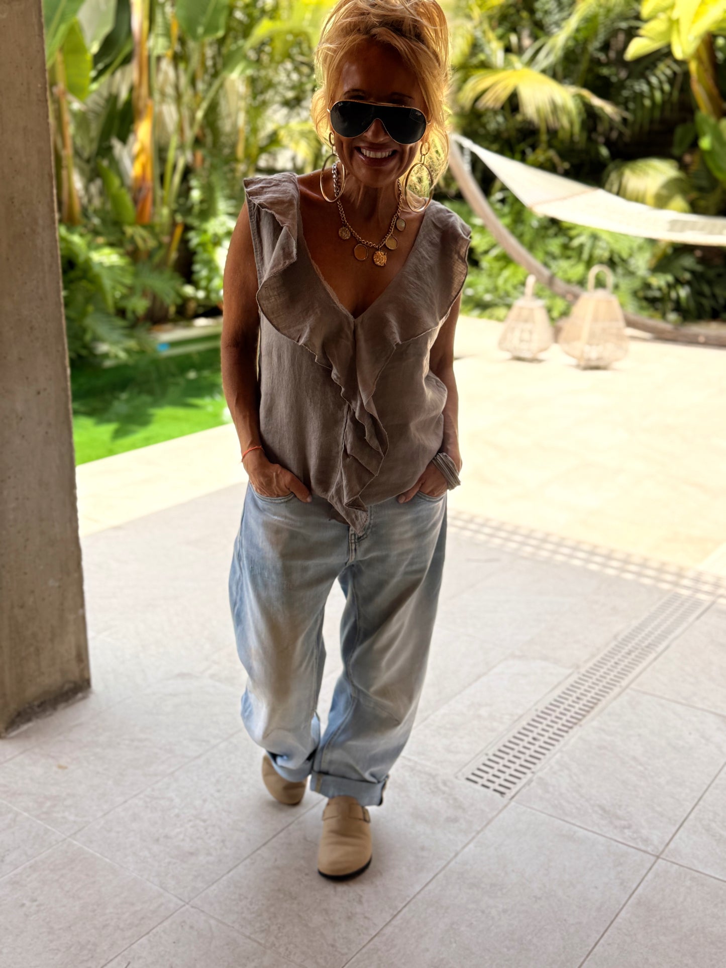 TOP BLUSA VOLANTE MULTICOLOR