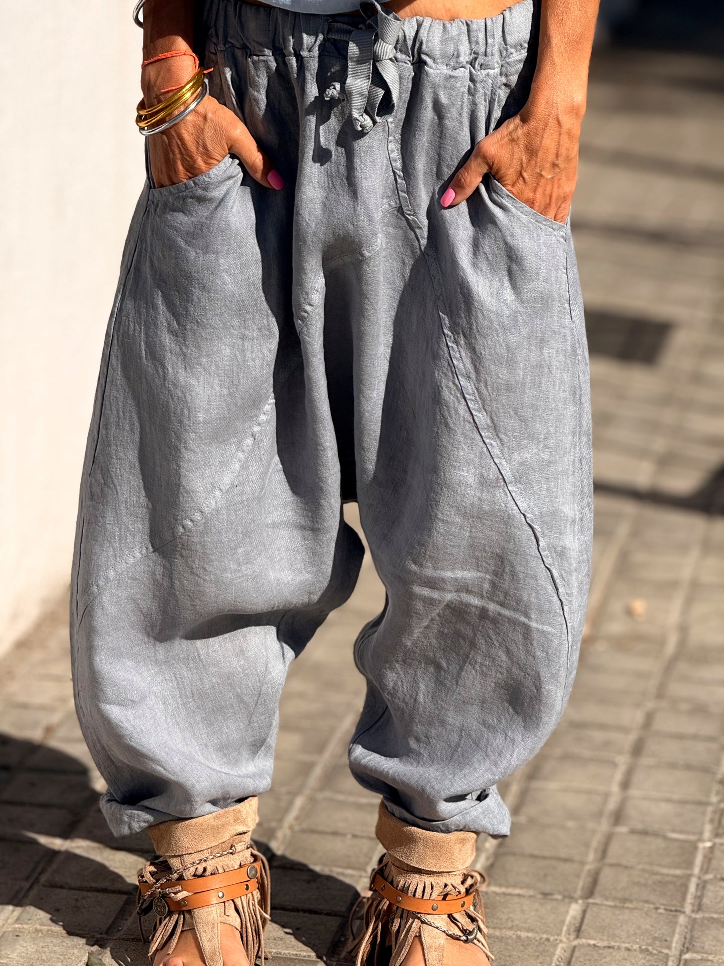 PANTALÓN BAGGY OVERSIZE LINO FLORENT MULTICOLOR
