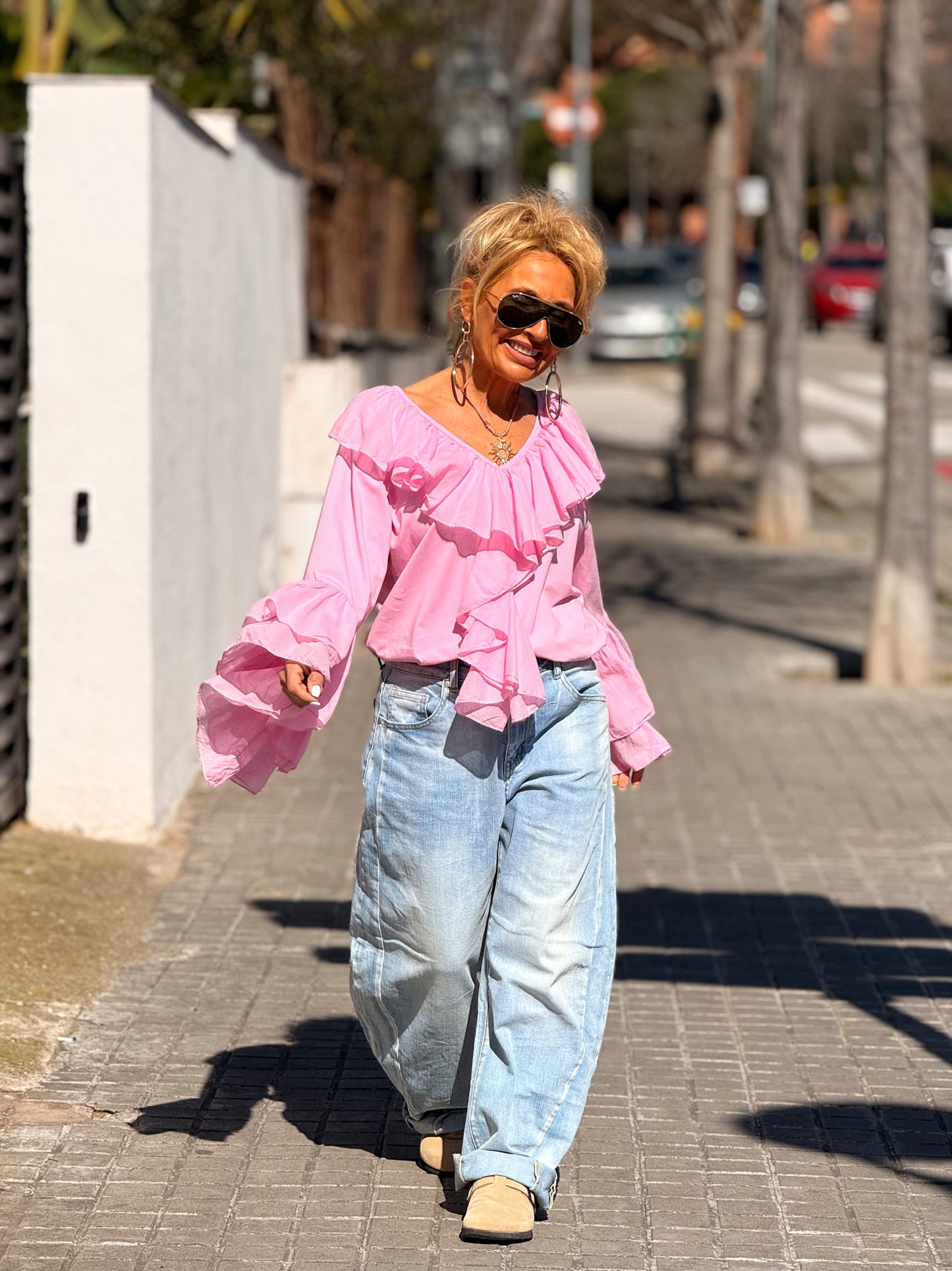 BLUSA VOLANTE MULTICOLOR