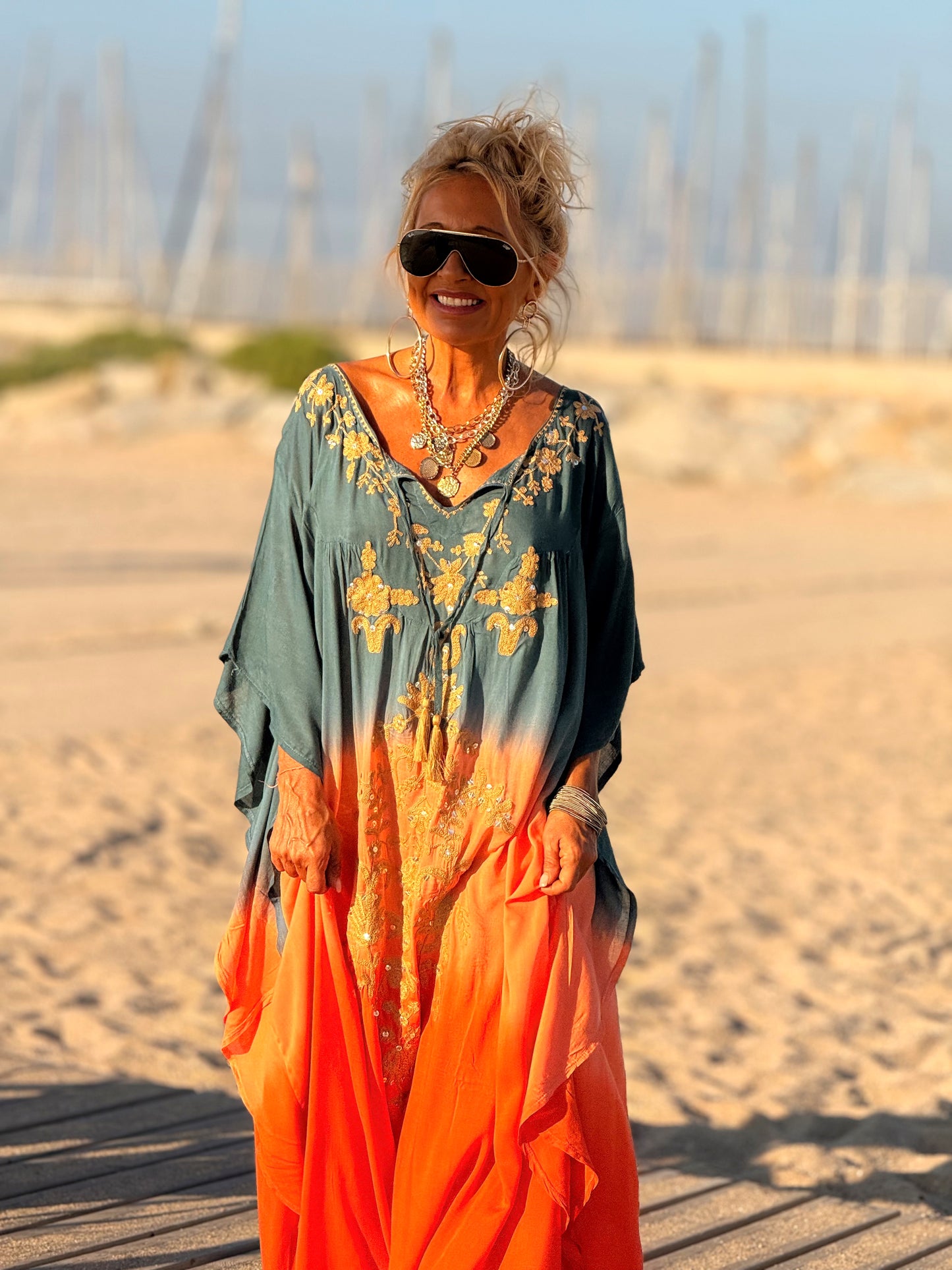 VESTIDO KAFTAN MIKONOS MULTICOLOR