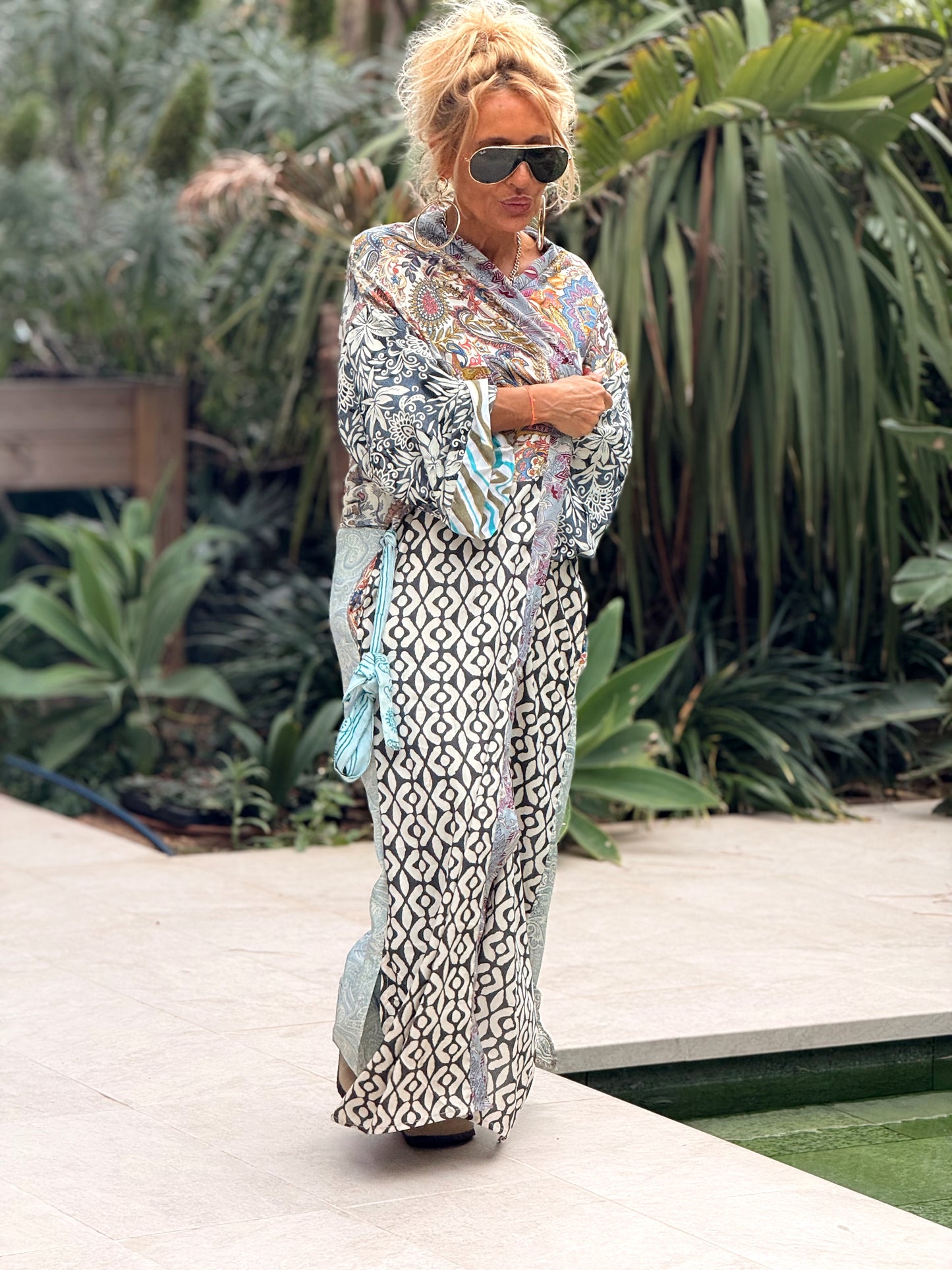 KIMONO ESTAMPADO MANGA 3/4 MULTICOLOR