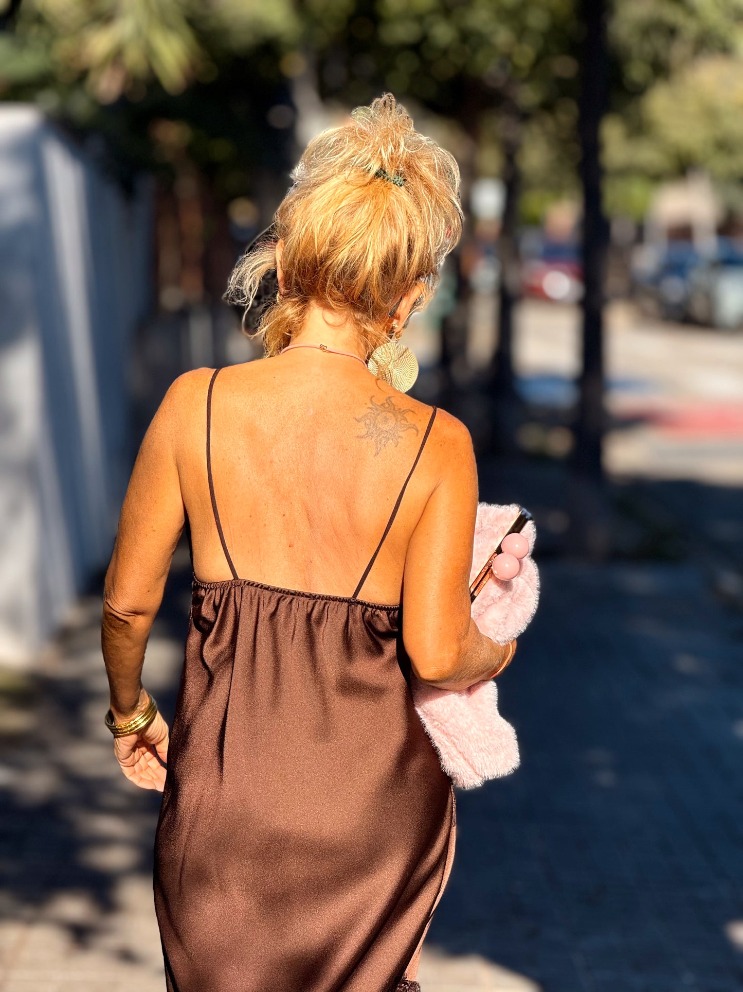 VESTIDO LENCERO LOLA MARRÓN