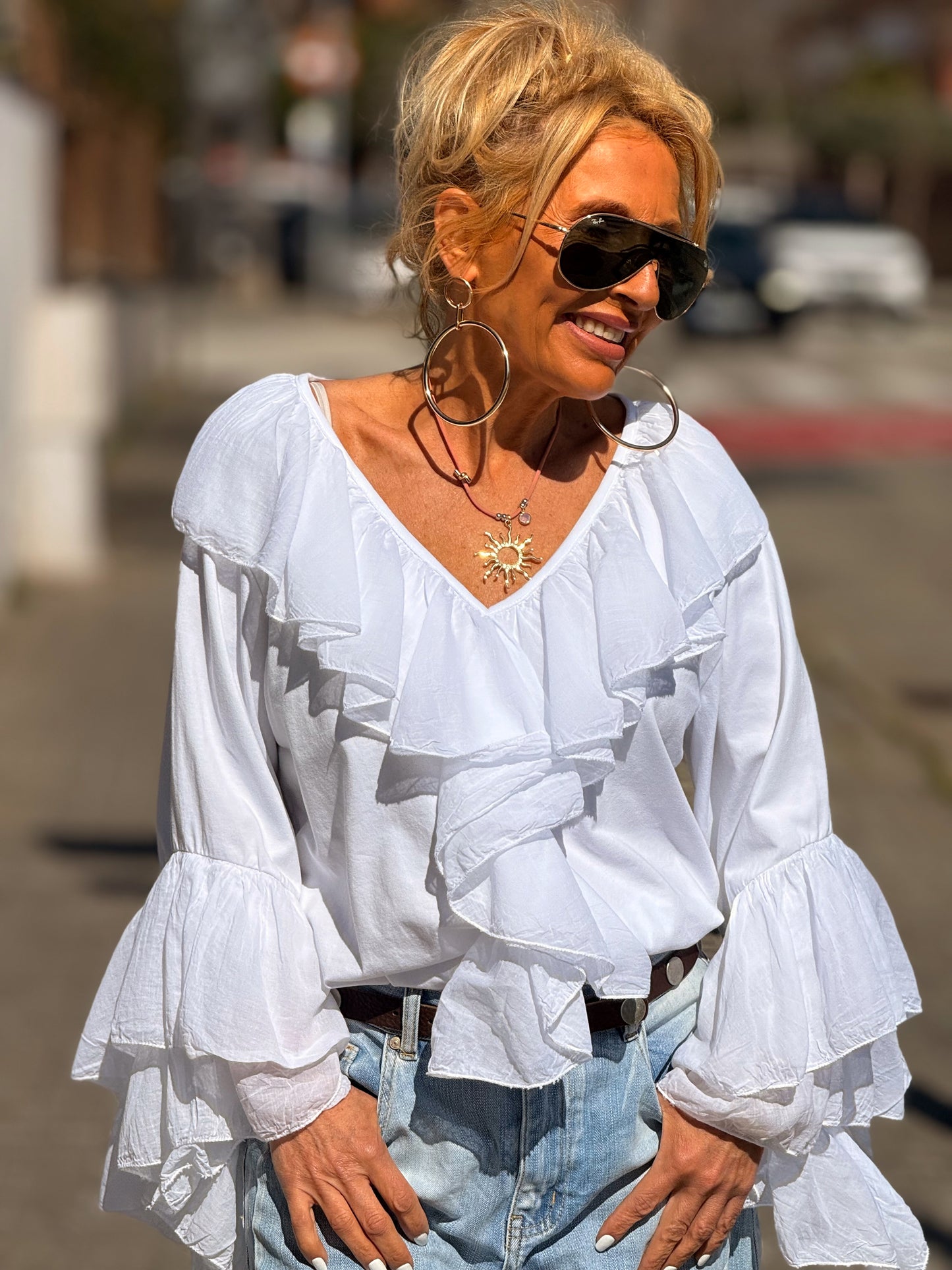 BLUSA VOLANTE MULTICOLOR