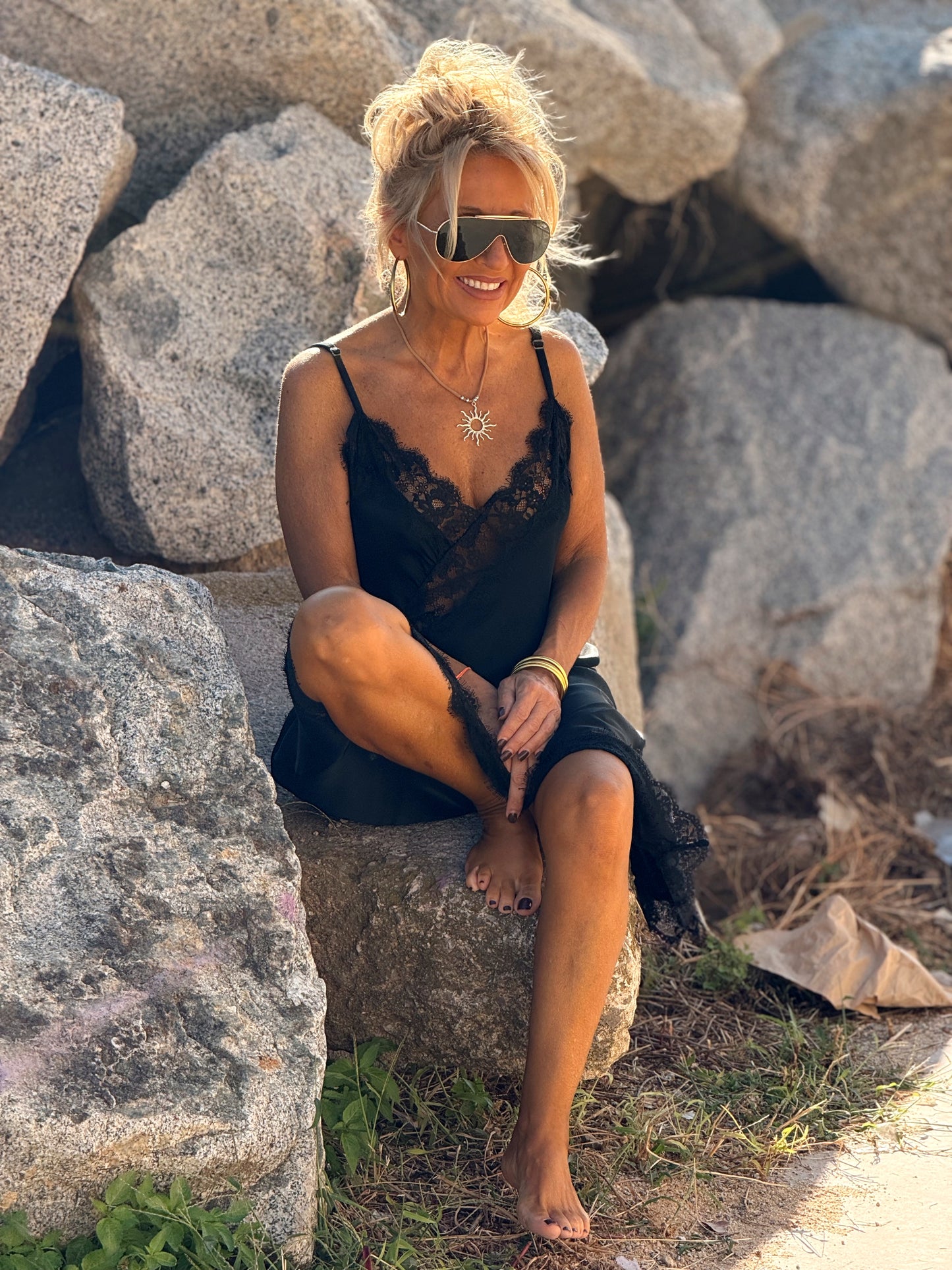 VESTIDO LENCERO ASIMÉTRICO MULTICOLOR