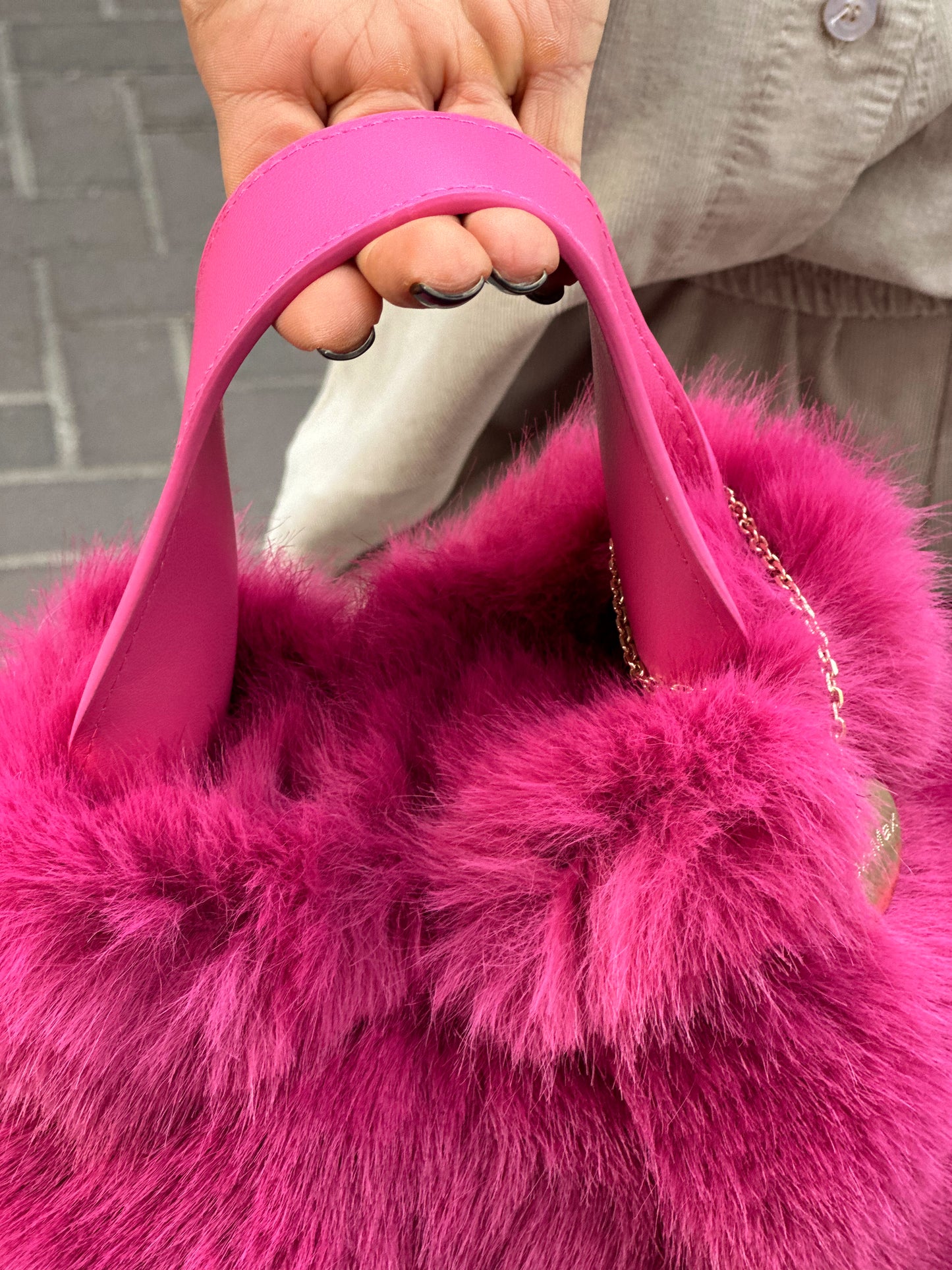 BOLSO PELO SINTÉTICO NOUKY FUCSIA