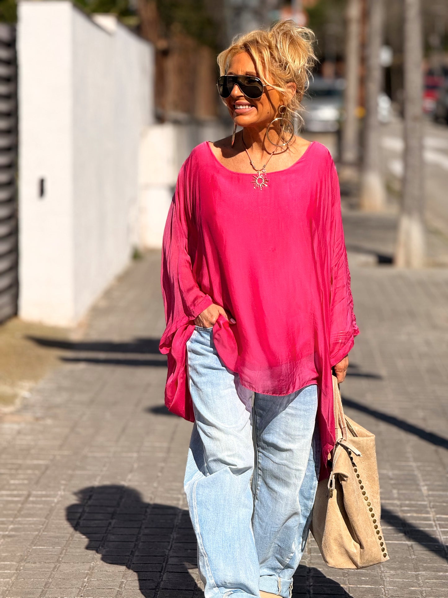 BLUSA CON TOP OVERSIZE ASIMÉTRICA NOA MULTICOLOR