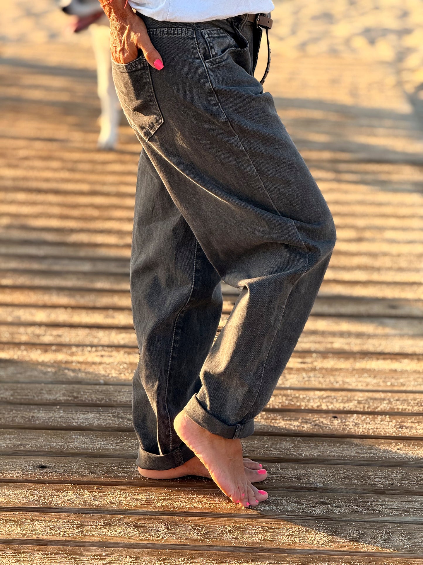 JEANS CON CINTURÓN 825158JC GRIS OSCURO