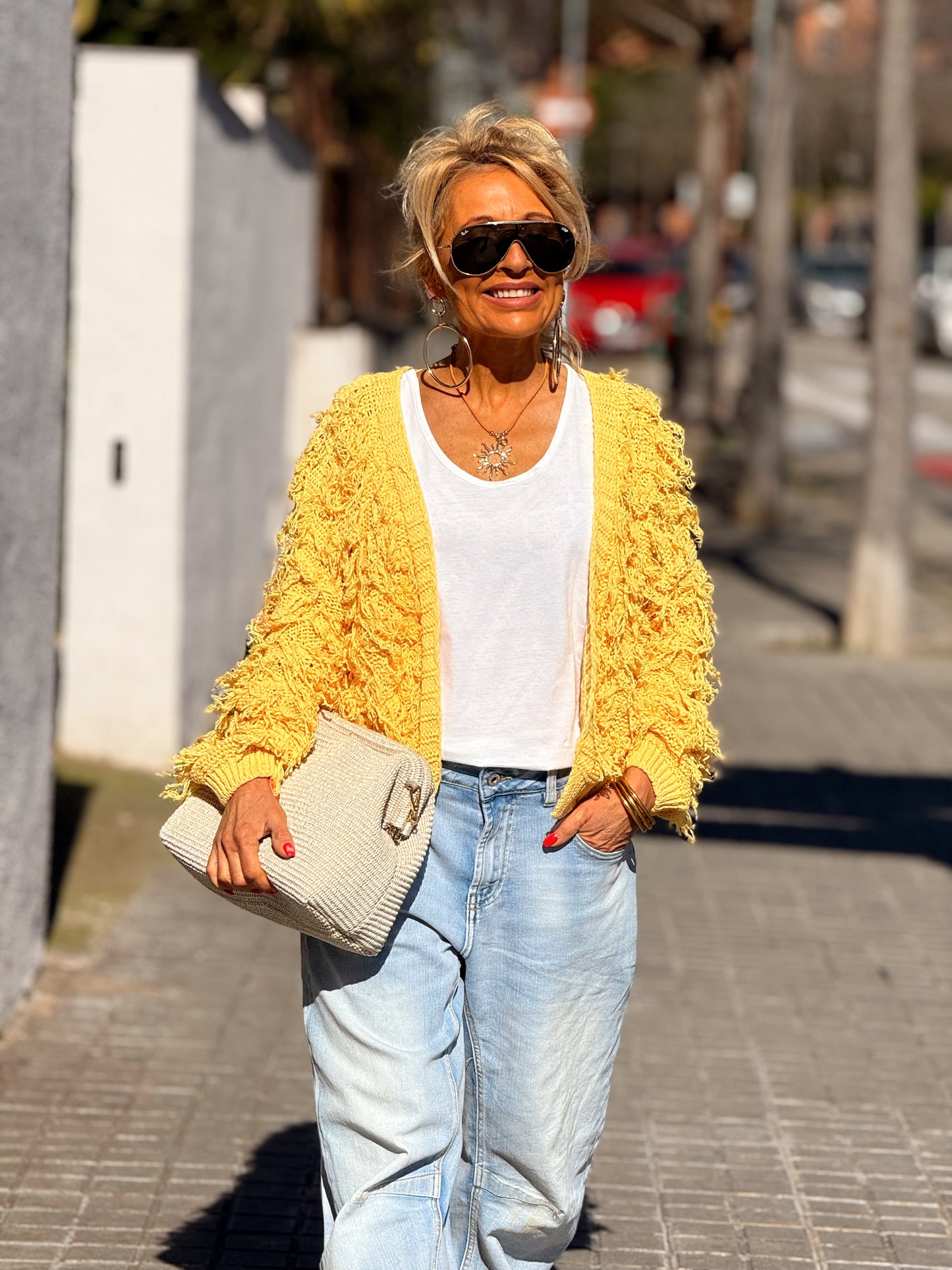 CARDIGAN CON FLECOS KEZIA MULTICOLOR