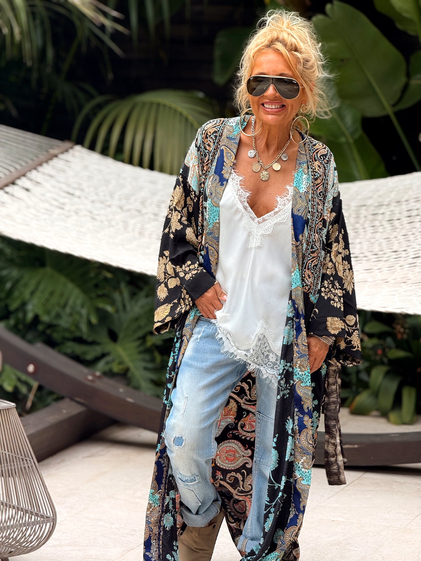 KIMONO ESTAMPADO MANGA 3/4 MULTICOLOR