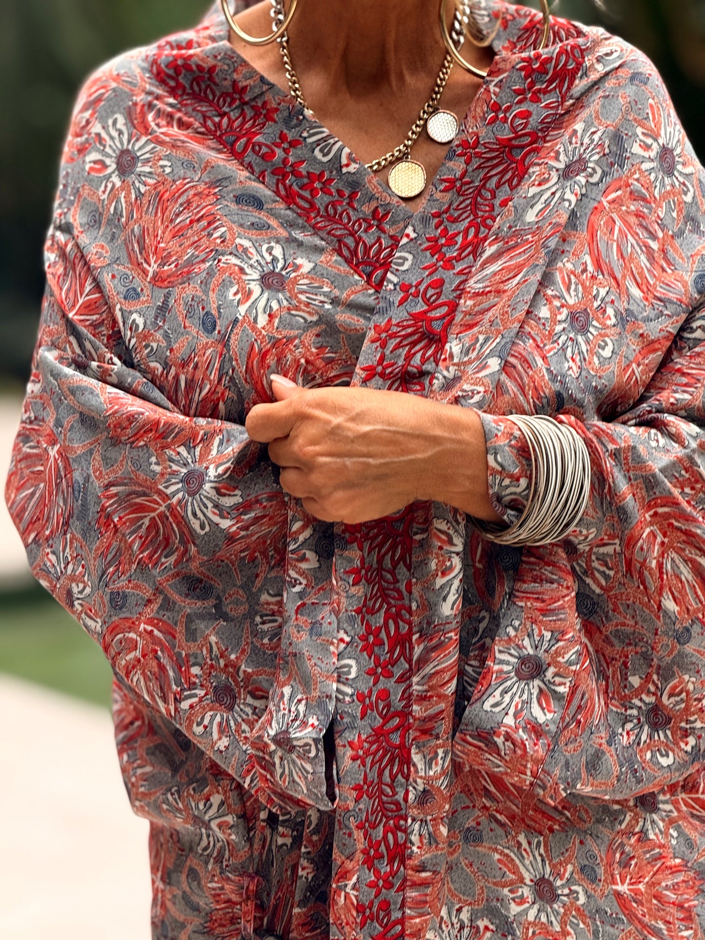 KIMONO ESTAMPADO MANGA 3/4 MULTICOLOR
