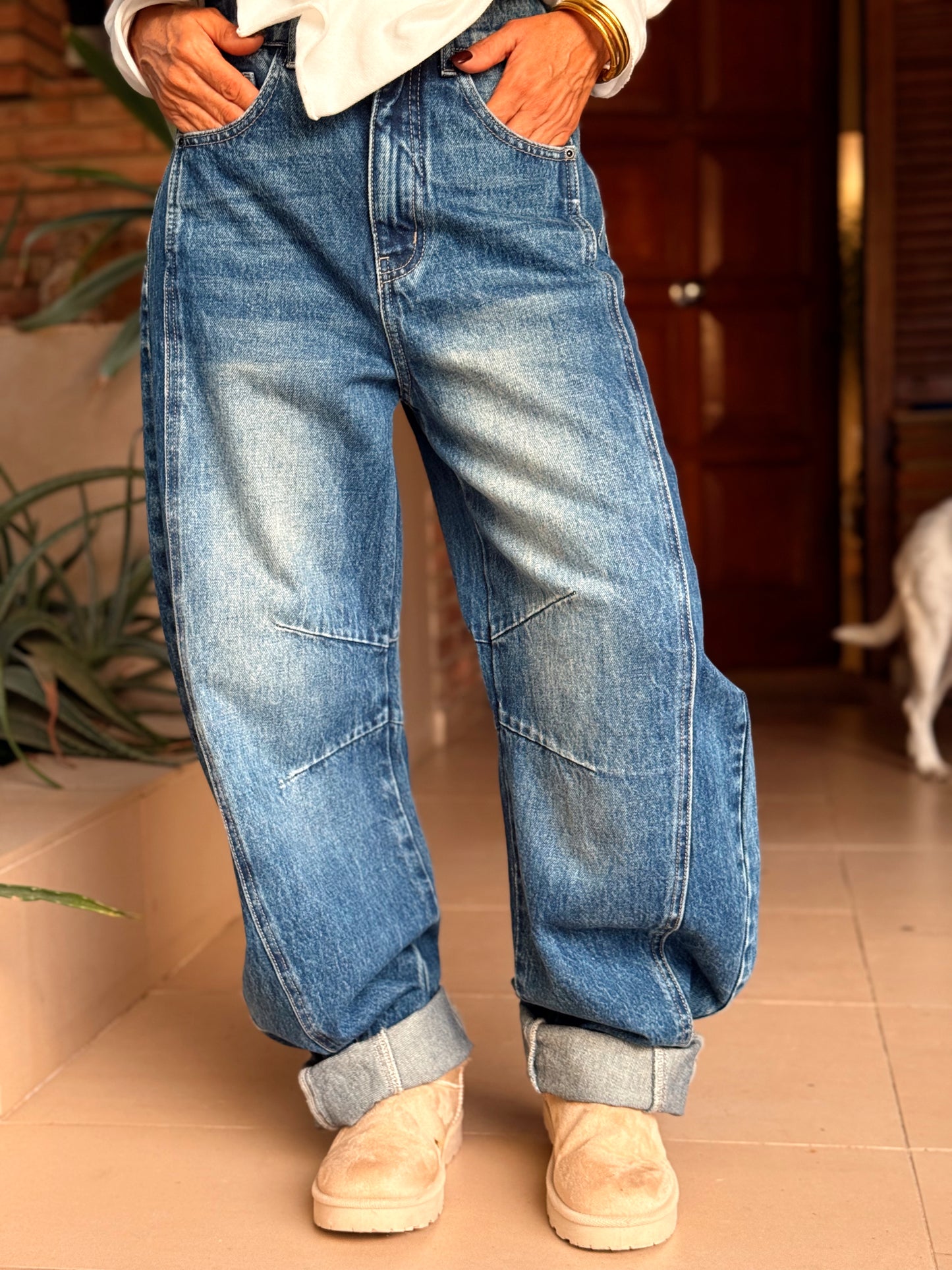 JEANS VAQUEROS BARREL MULTICOLOR