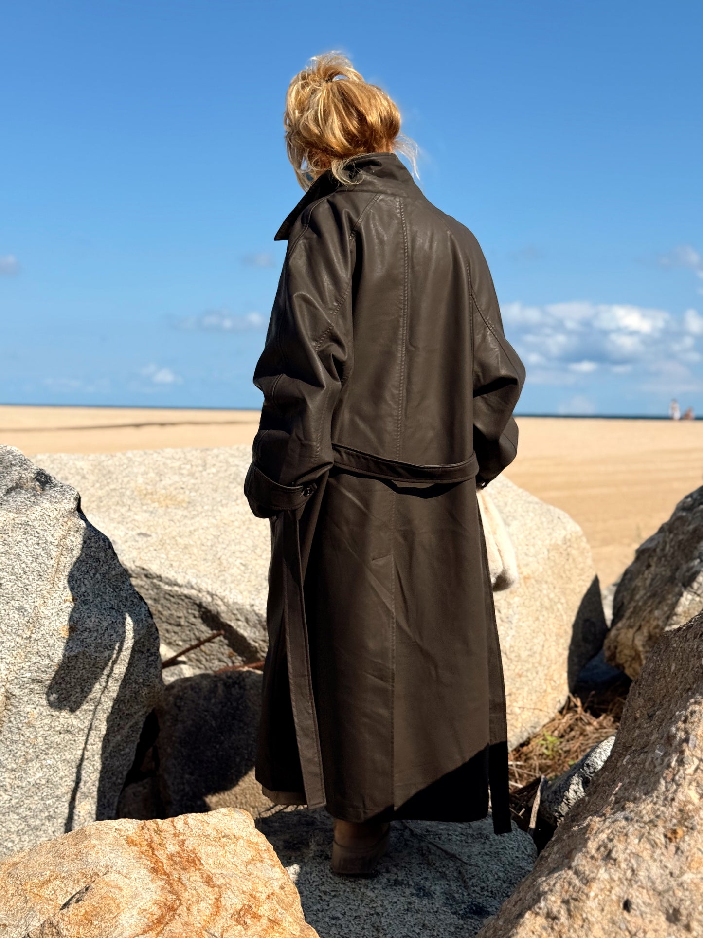 CHAQUETA LARGA POLIPIEL MULTICOLOR