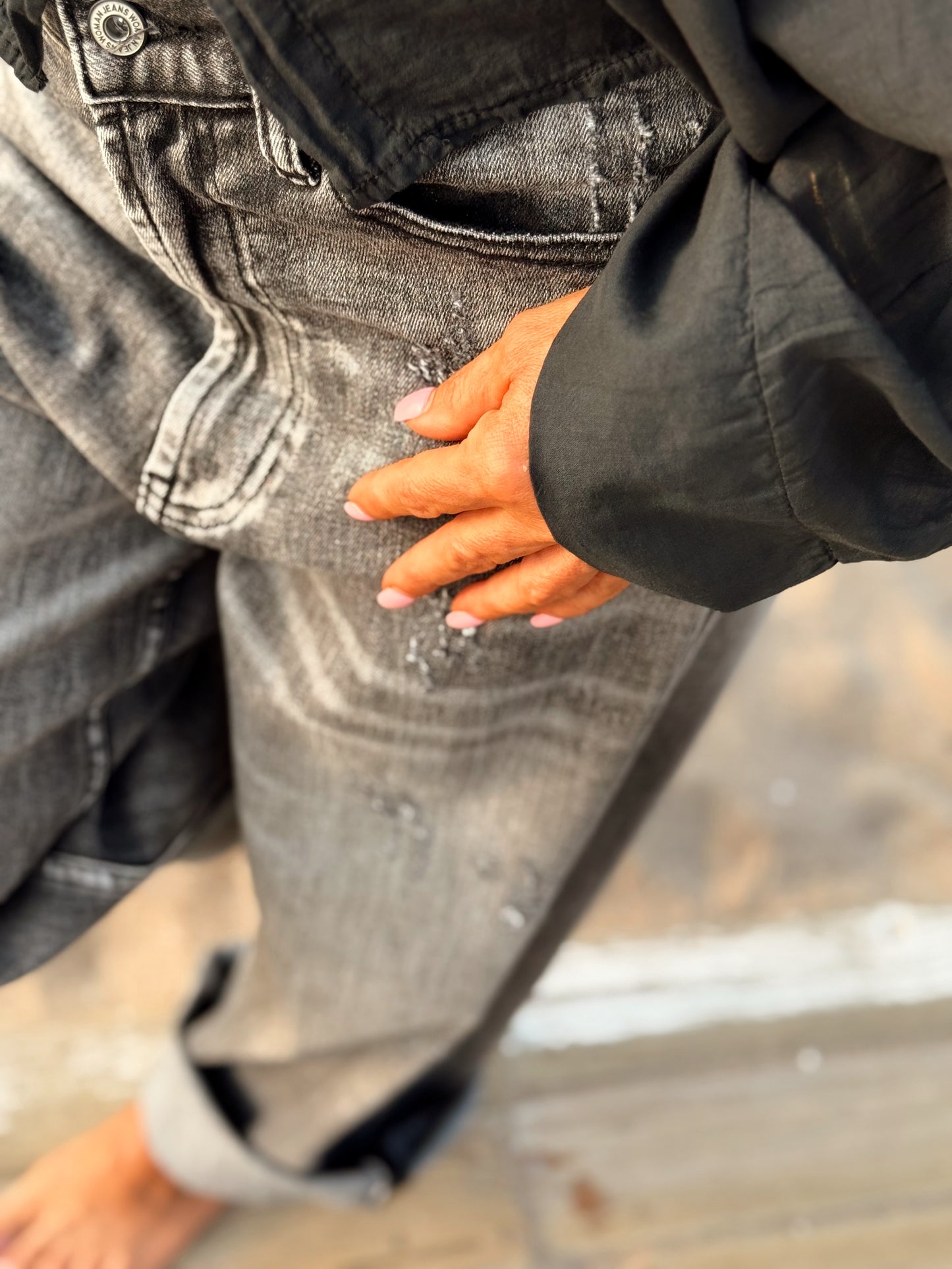 JEANS VAQUEROS JADE GRIS