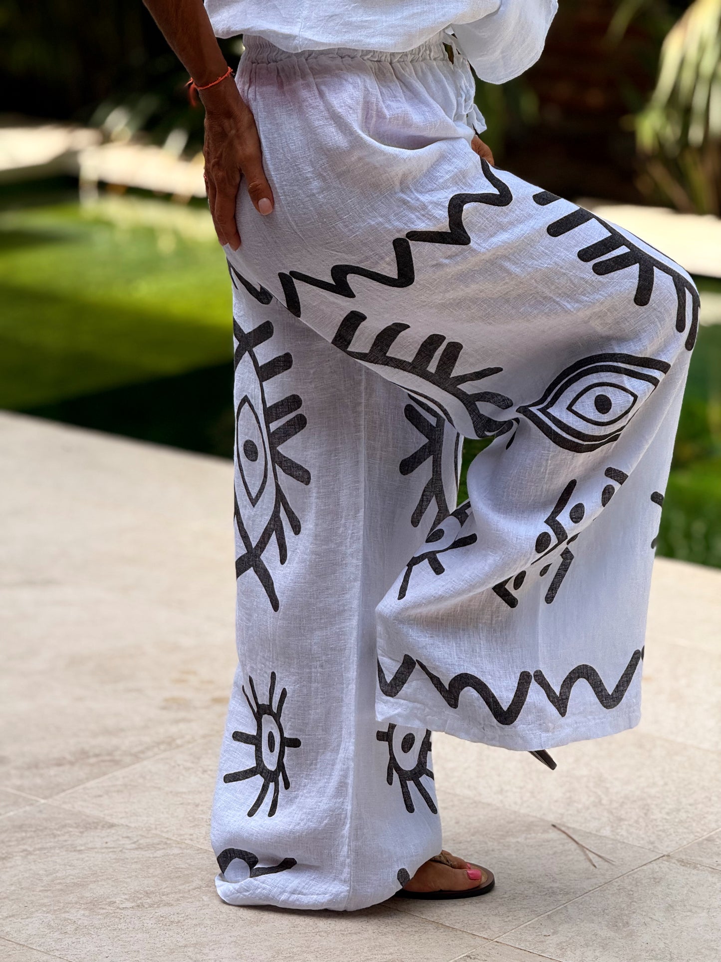 PANTALON LINO ÉTNICO MULTICOLOR