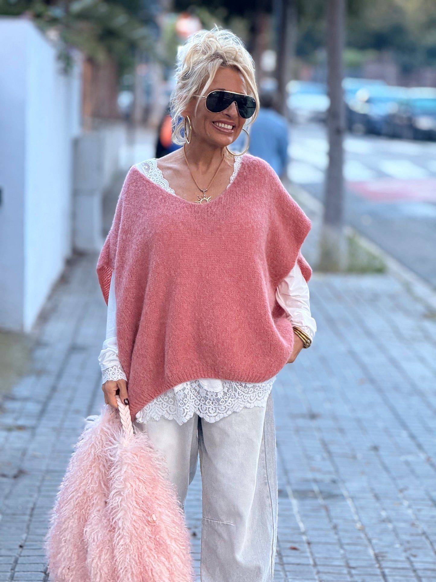 JERSEY-CHALECO DE PUNTO SUPER OVERSIZE LUANA MULTICOLOR