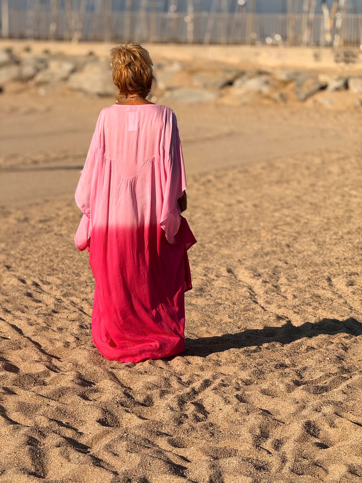 VESTIDO KAFTAN MALLORCA FRAMBUESA