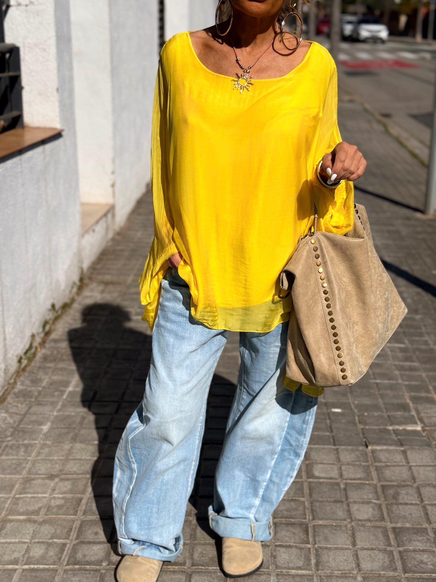 BLUSA CON TOP OVERSIZE ASIMÉTRICA NOA MULTICOLOR